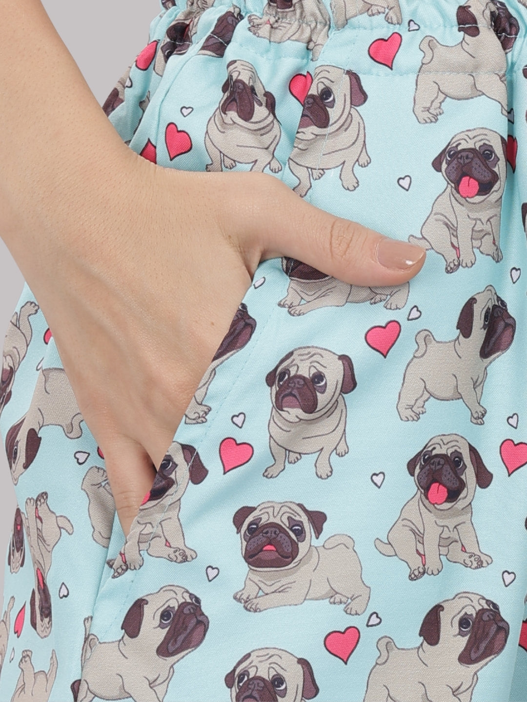 Snuggle Pug T-shirt Pj Set - Oversized Tshirt with Pj Combo