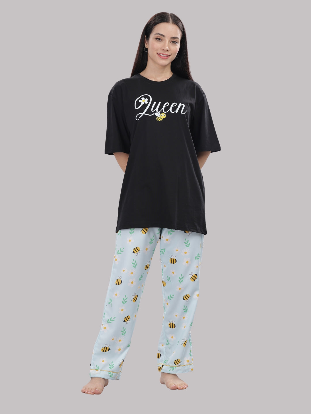 Busy Bee T-shirt Pj Set - Oversized Tshirt with Pj Combo