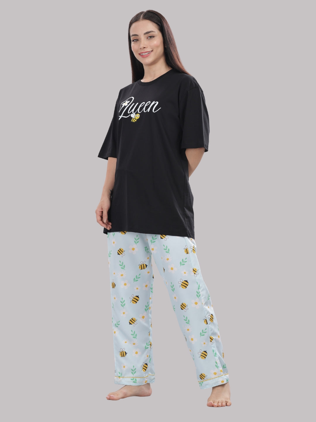 Busy Bee T-shirt Pj Set - Oversized Tshirt with Pj Combo