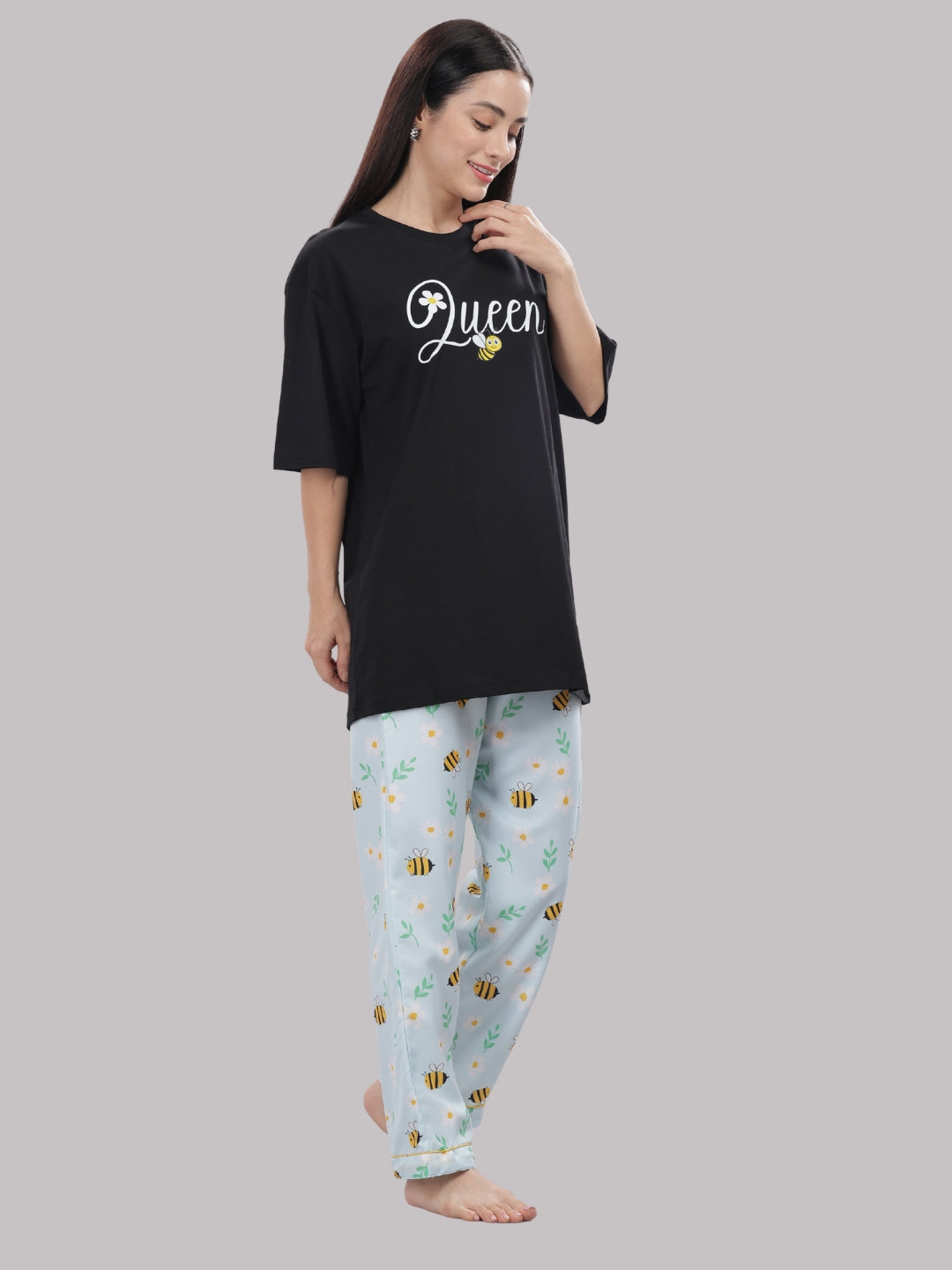 Busy Bee T-shirt Pj Set - Oversized Tshirt with Pj Combo