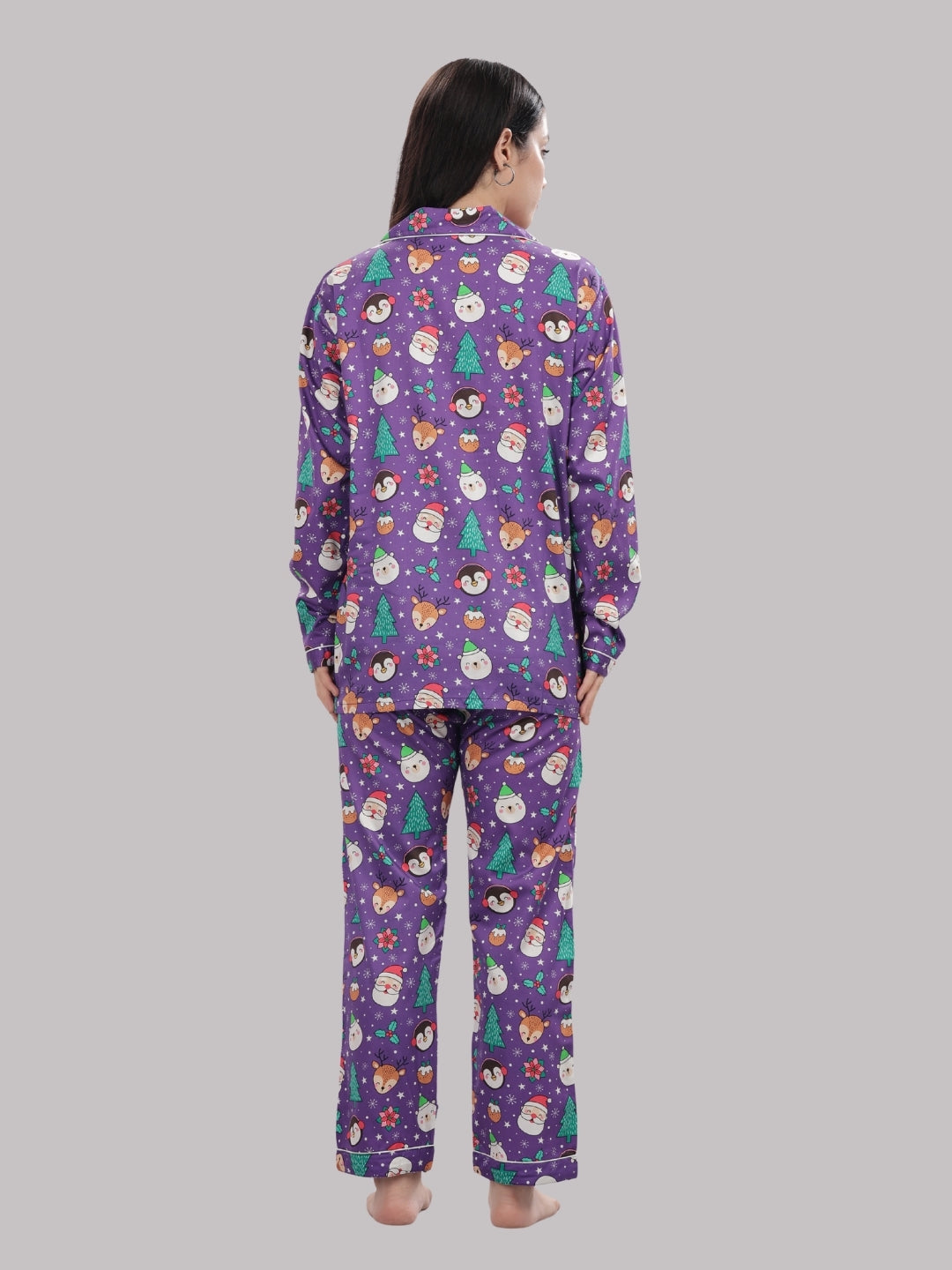 Let It Snow Button Down Pj Set - Pure Cotton Pj Set with Notched Collar