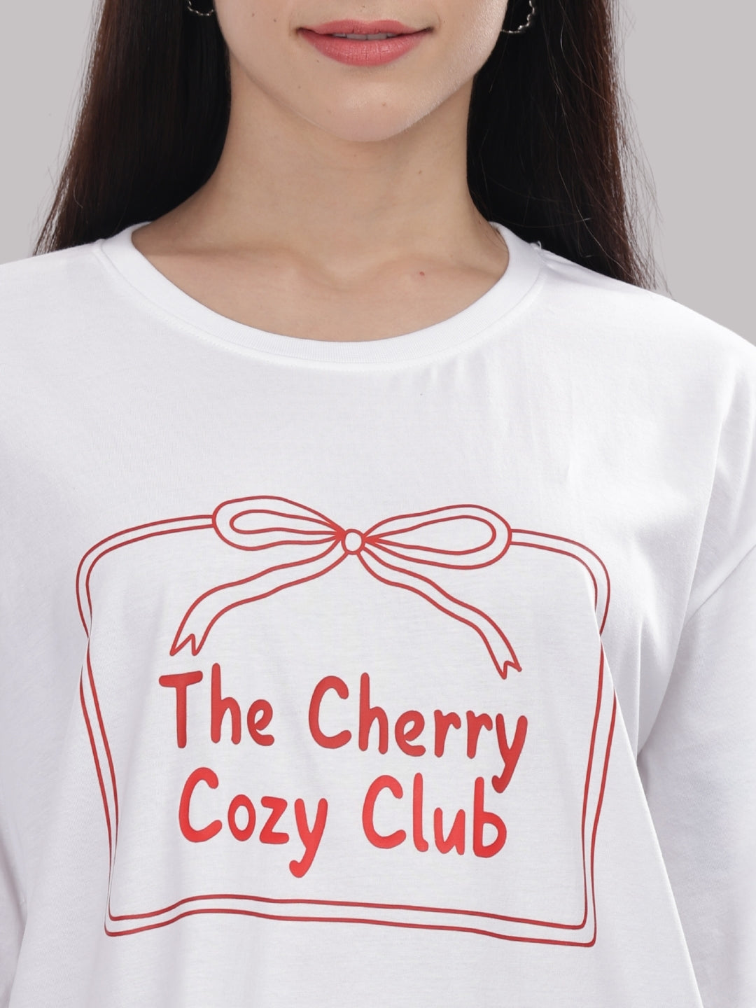 Berry Cozy T-shirt Pj Set - Oversized Tshirt with Pj Combo