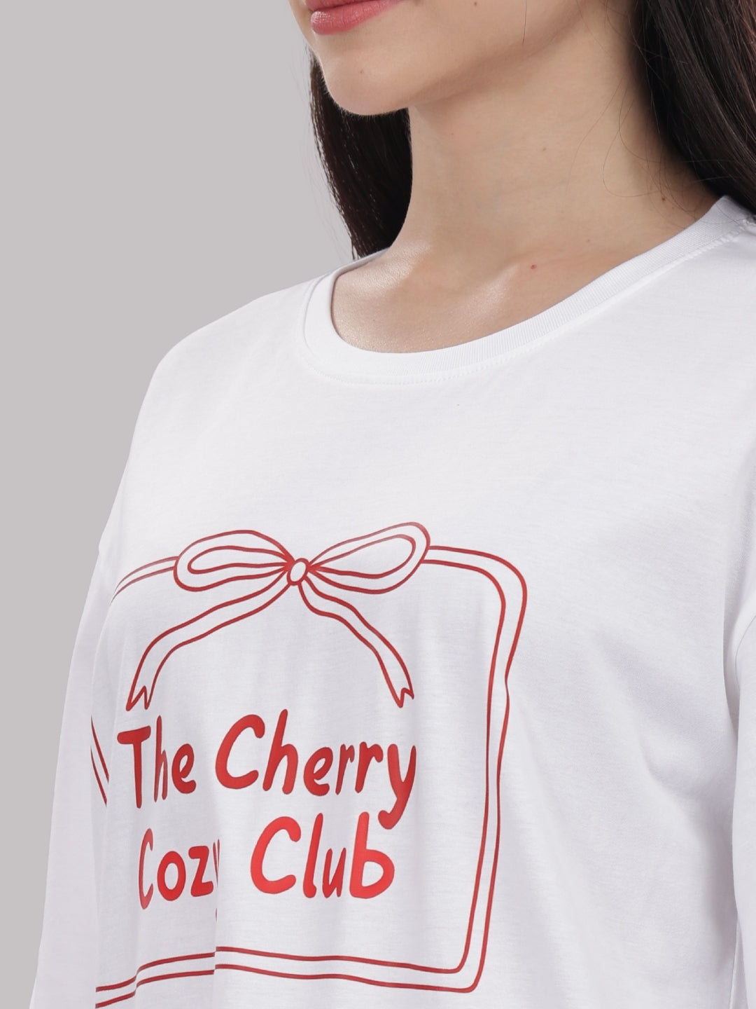 Berry Cozy T-shirt Pj Set - Oversized Tshirt with Pj Combo
