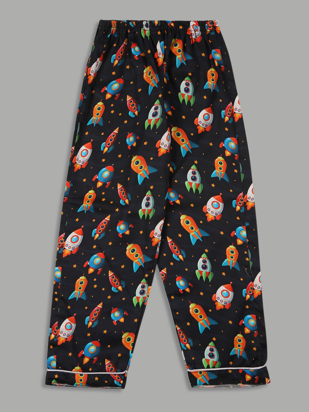Space Kids Button Down Pj Set - Pure Cotton Pj Set with Notched Collar
