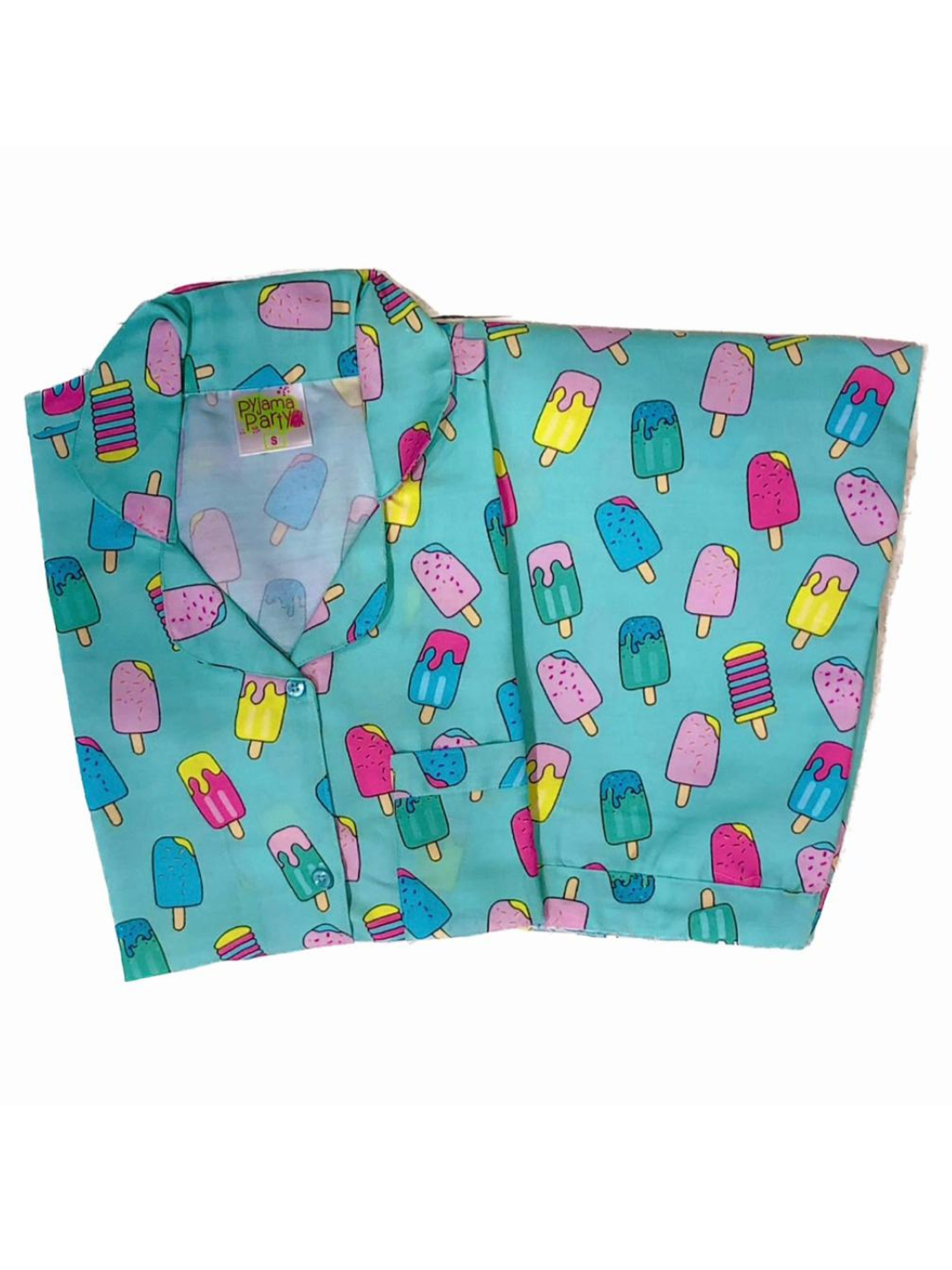 I Scream Button Down Pj Set - Cotton Rayon Pj Set with Notched Collar