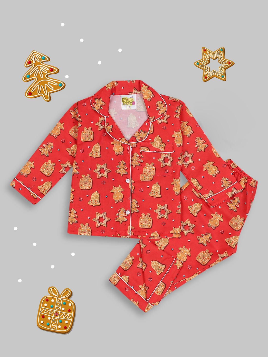 Cookie Wonderland Kids Pj Set - Cotton Rayon Pj Set with Notched Collar