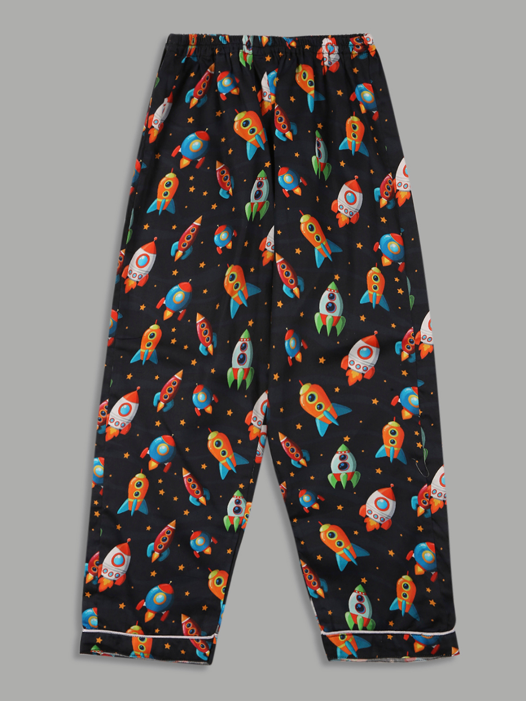 Space Kids Button Down Pj Set - Pure Cotton Pj Set with Notched Collar