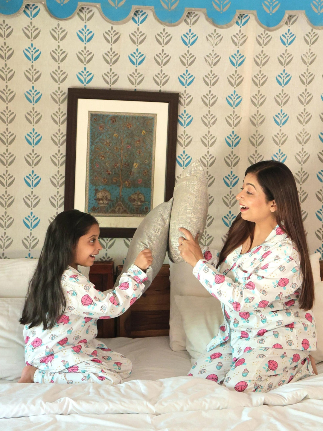 Parachutes and Camera Pure Cotton Mom & Kids Twinning PJ Set