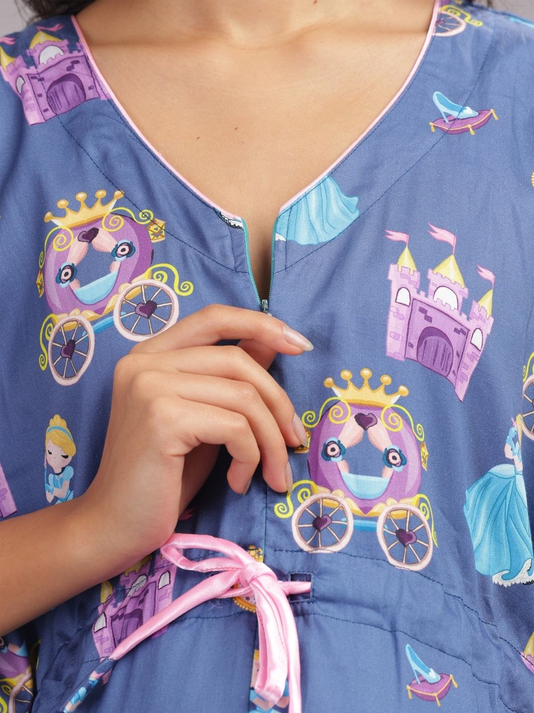 Cinderella Maternity Kaftan Gown - Pure Cotton Kaftan Gown With Single Invisible Zip for Feeding