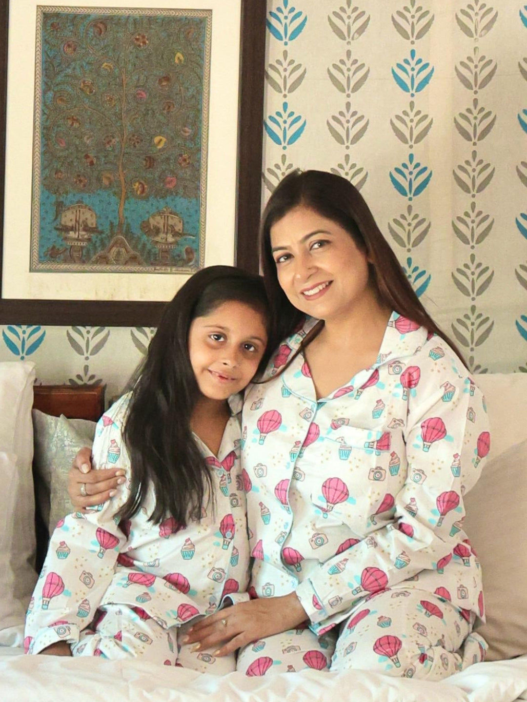 Parachutes and Camera Pure Cotton Mom & Kids Twinning PJ Set