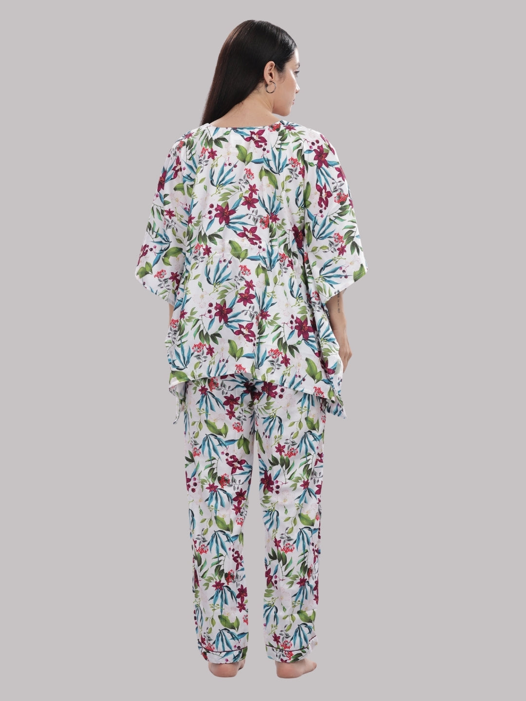 Garden Glow Kaftan Pj Set - Cotton Rayon Pj Set in Kaftan Style