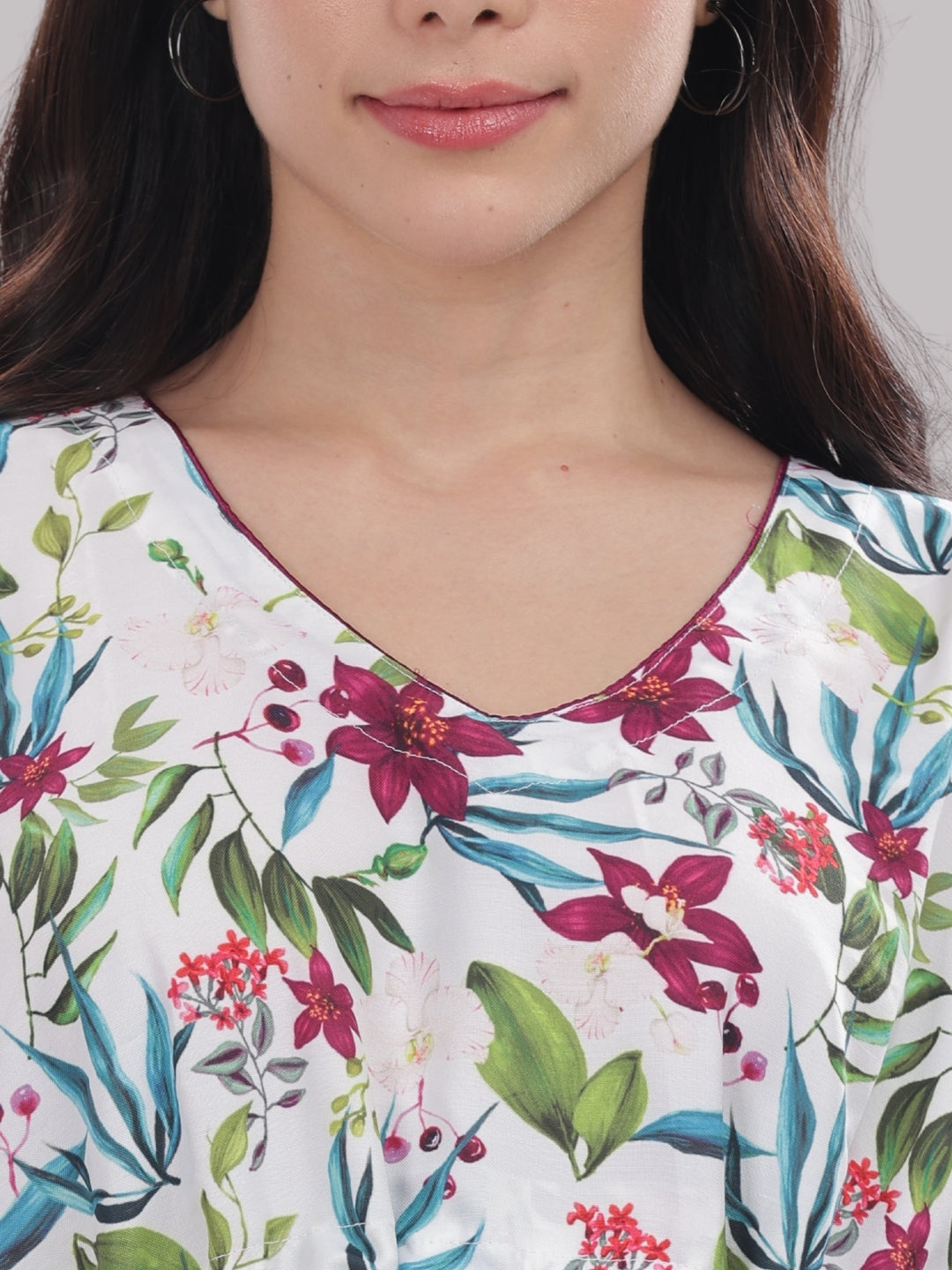 Garden Glow Kaftan Pj Set - Cotton Rayon Pj Set in Kaftan Style
