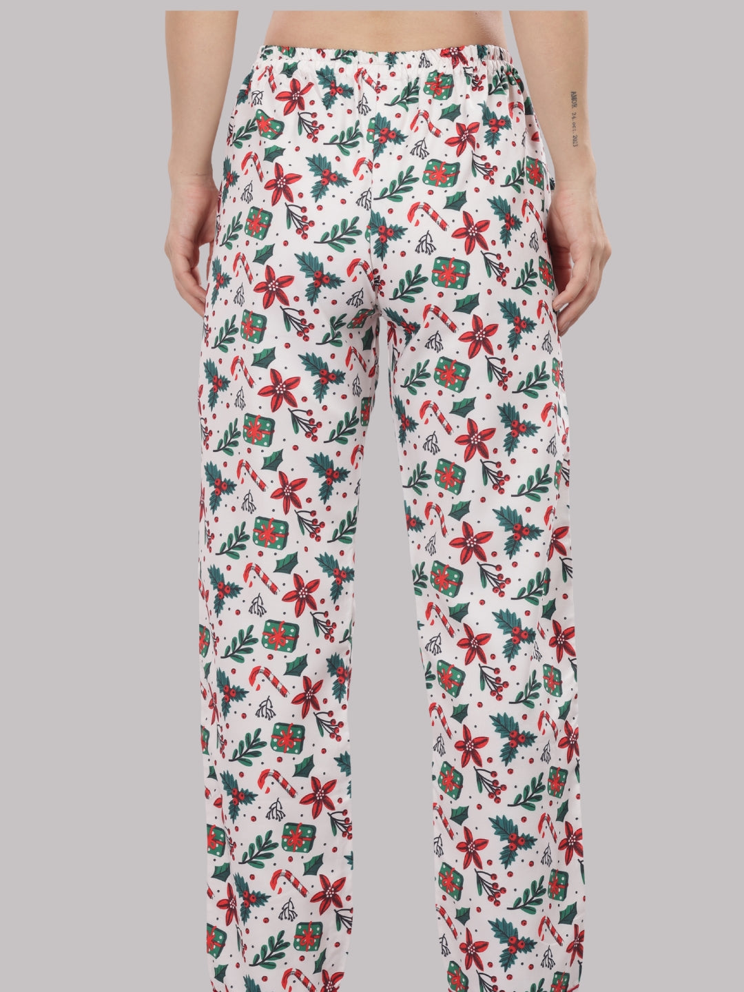 Under The Mistletoe Button Down Pj Set - Cotton Rayon Pj Set with Notched Collar