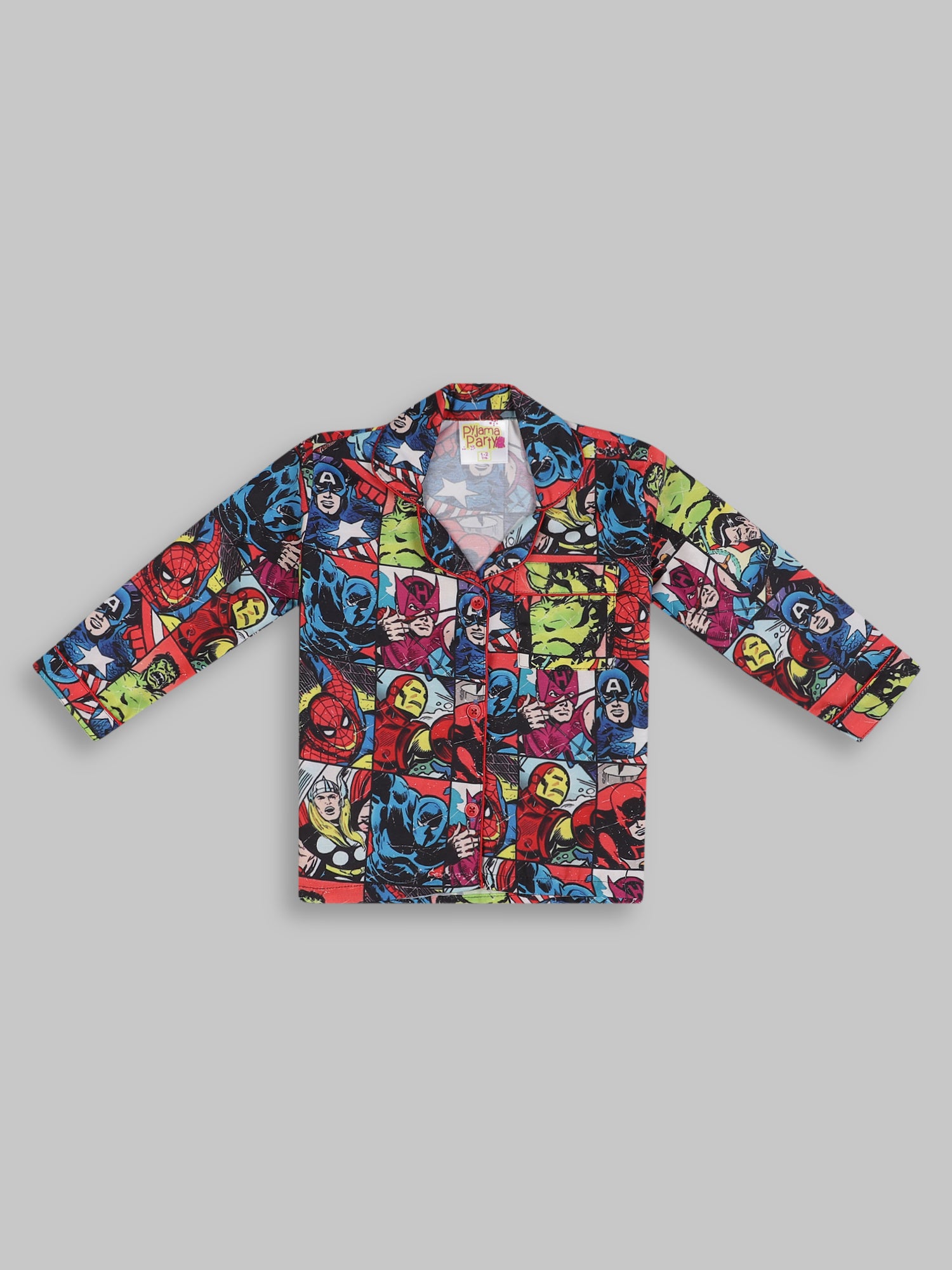 Marvel Kids Pj Set - Cotton Rayon Pj Set with Notched Collar