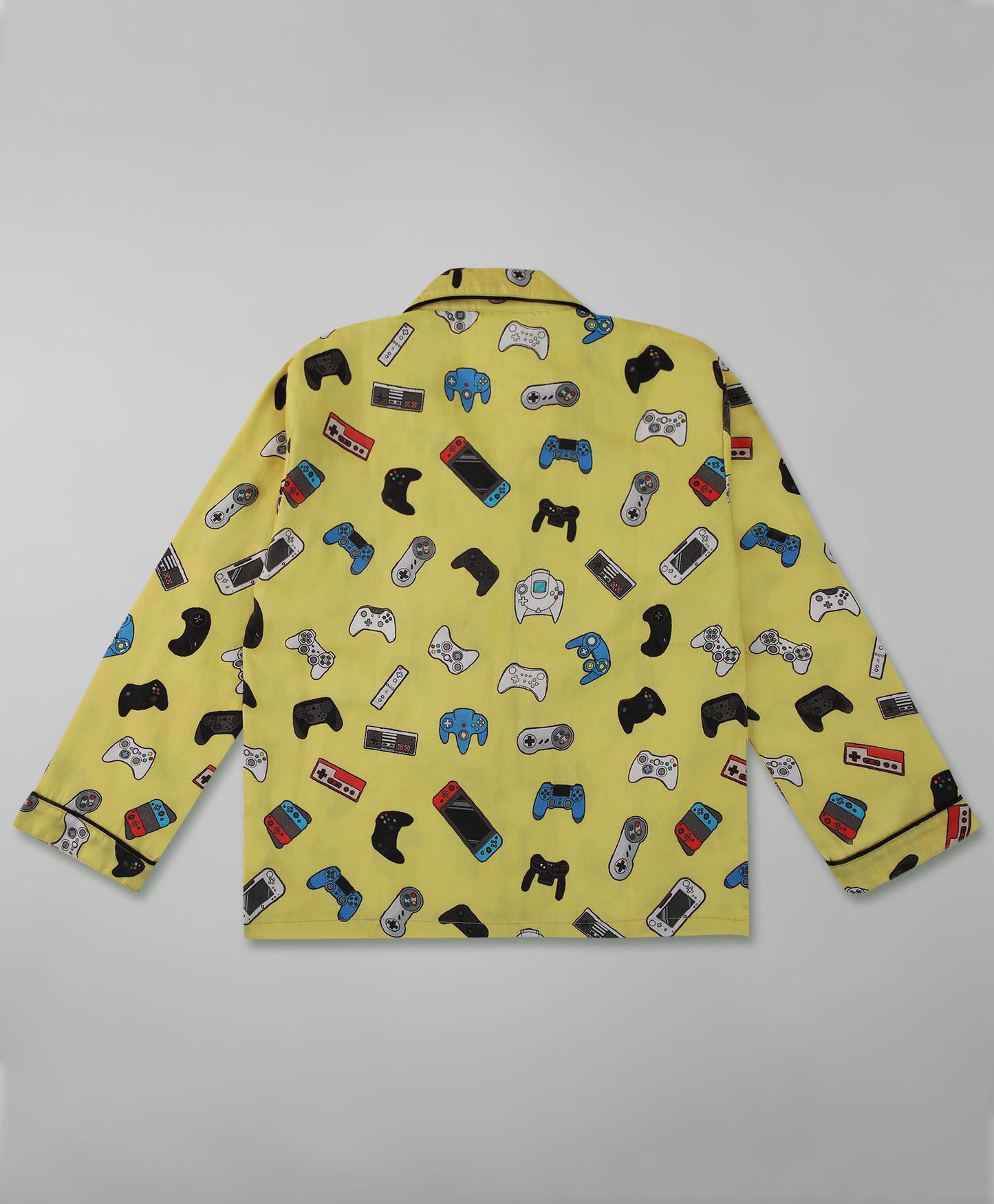 Gameboy Kids Button Down Pj Set - Pure Cotton Pj Set with Notched Collar