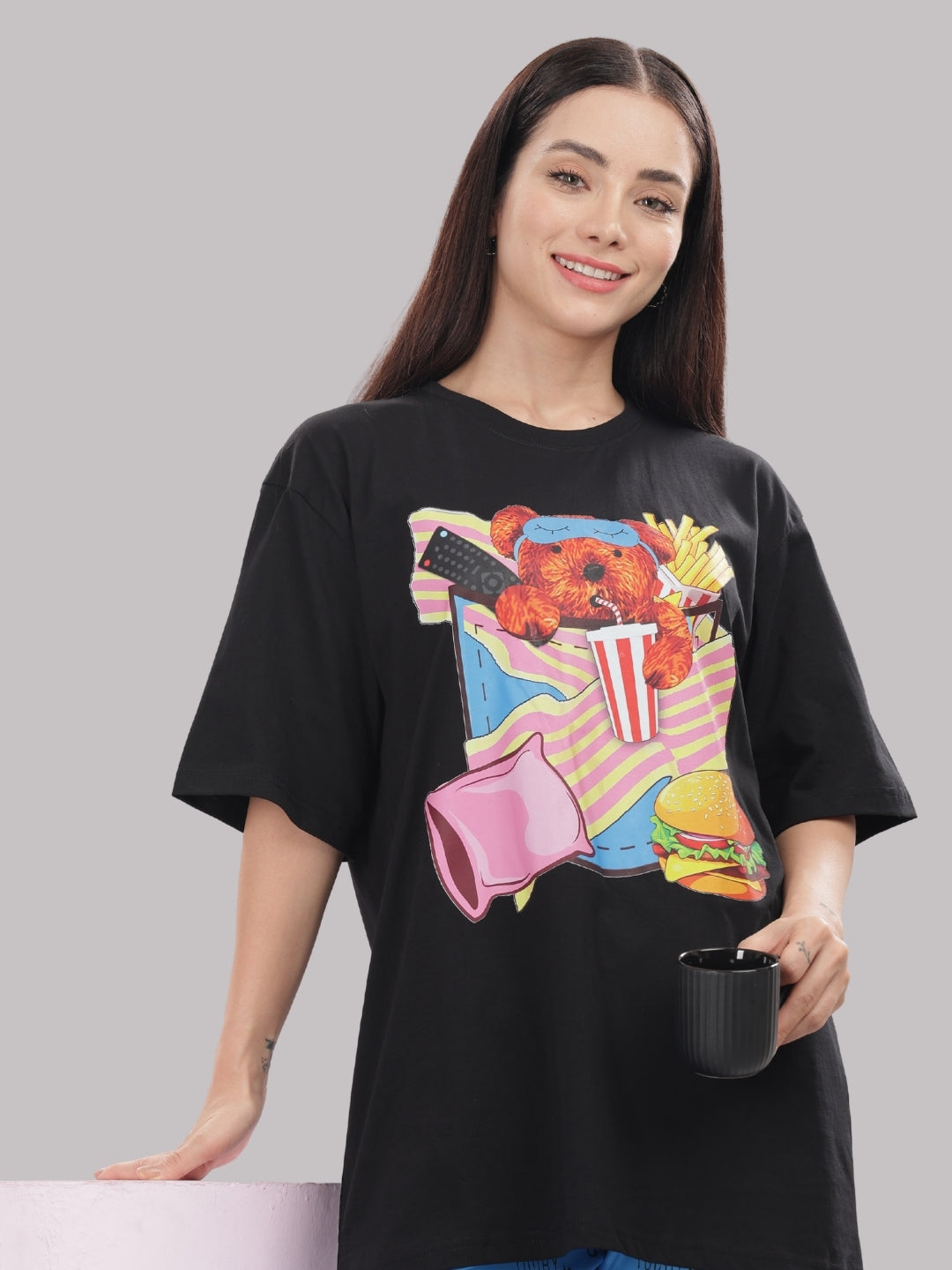 Lazy Day - Oversized Tshirt with Pj Combo