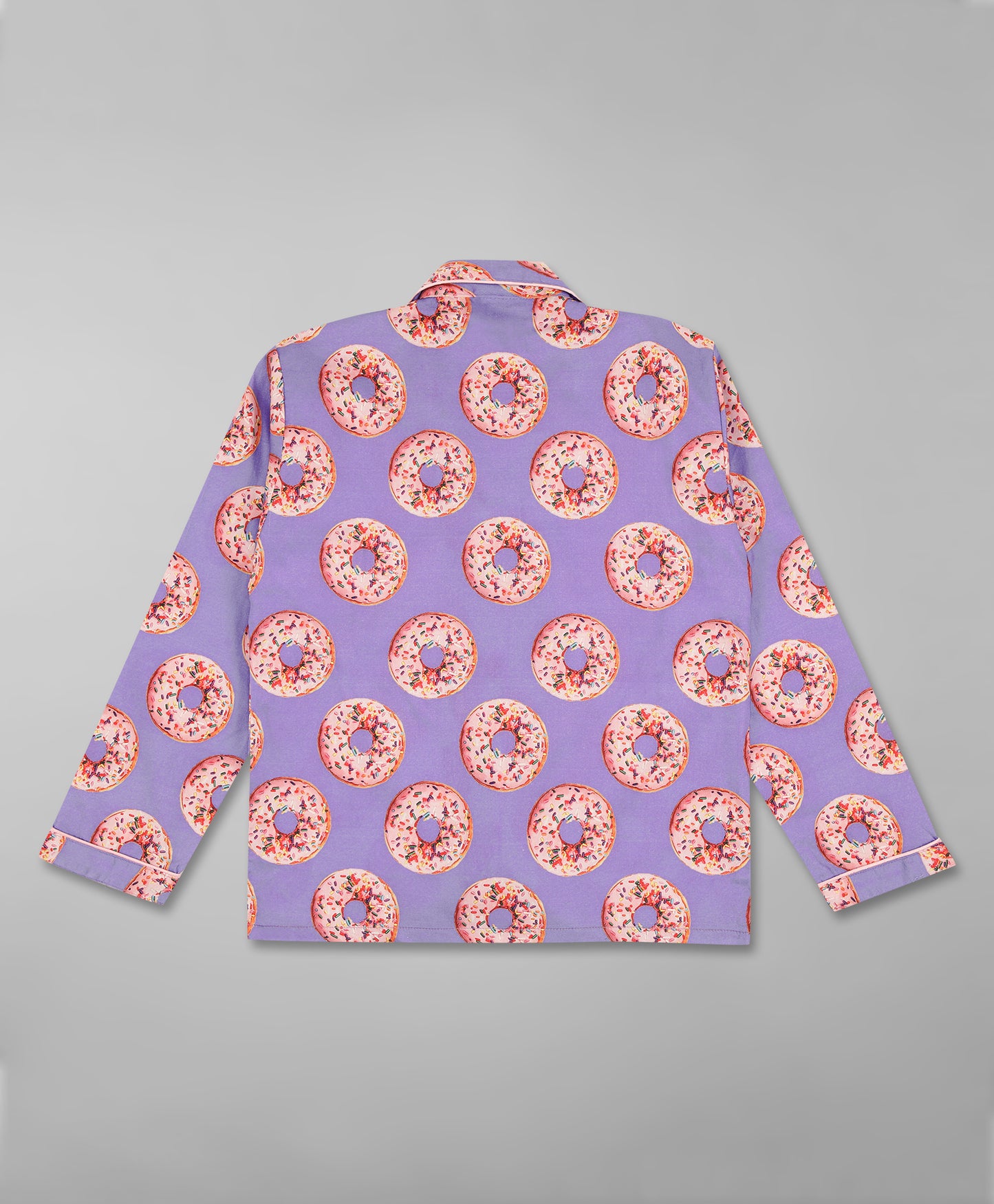 Donut Darling Kids Button Down Pj Set - Pure Cotton Pj Set with Notched Collar