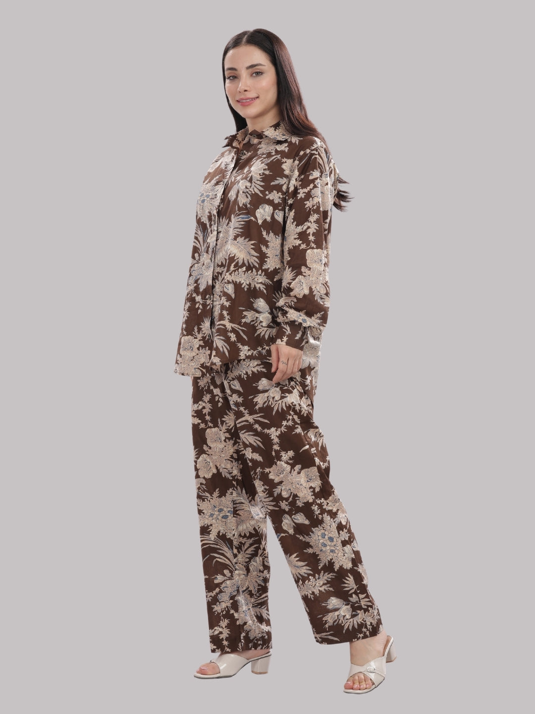 Cocoa Garden Co-ord Set- 3 Piece Co-ord Set in Pure Cotton