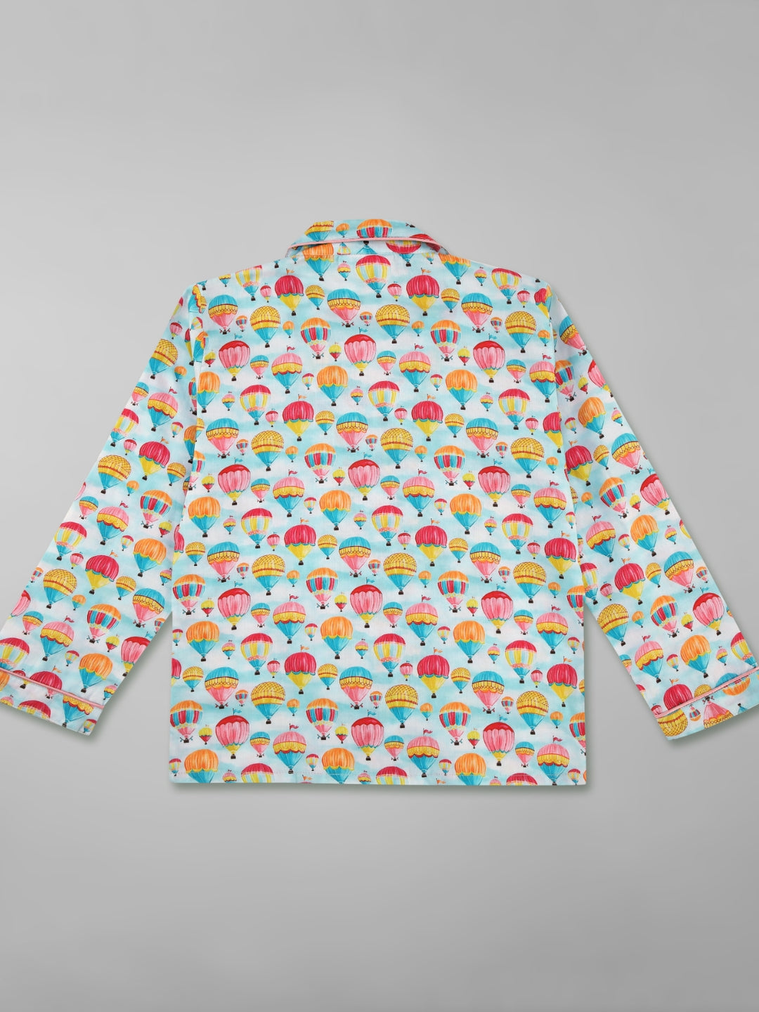 Parachutes Kids Button Down Pj Set - Pure Cotton Pj Set with Notched Collar