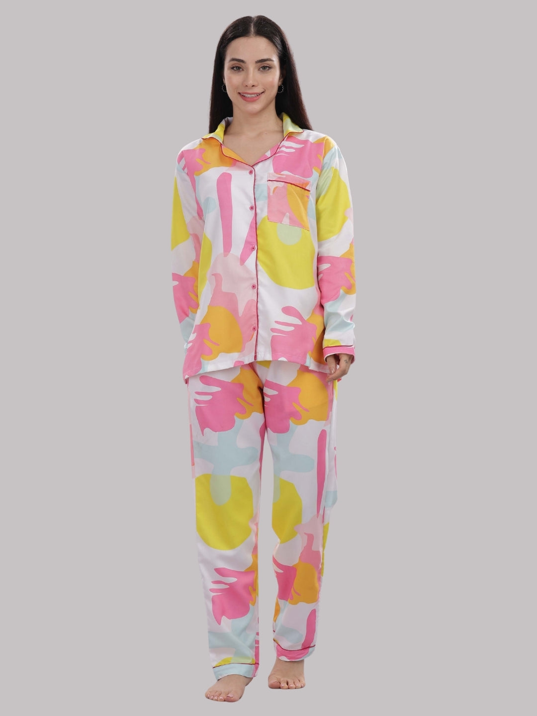 Boss Babe Button Down Pj Set - Cotton Rayon Pj Set with Notched Collar