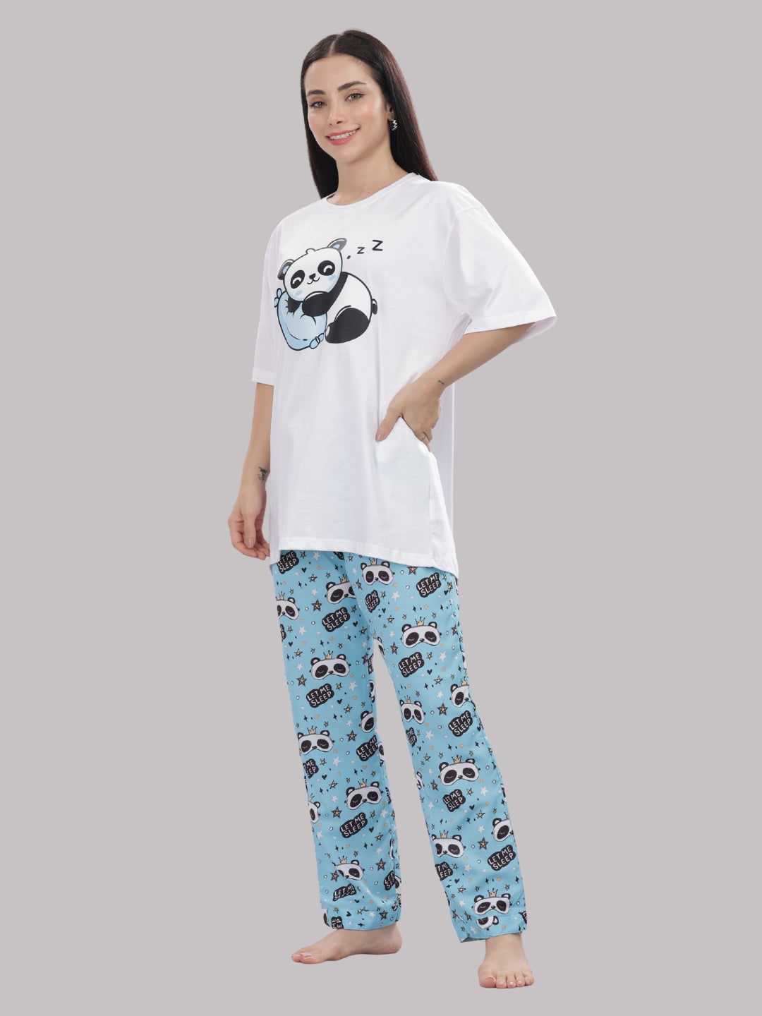 Let me Sleep T-shirt Pj Set - Oversized Tshirt with Pj Combo