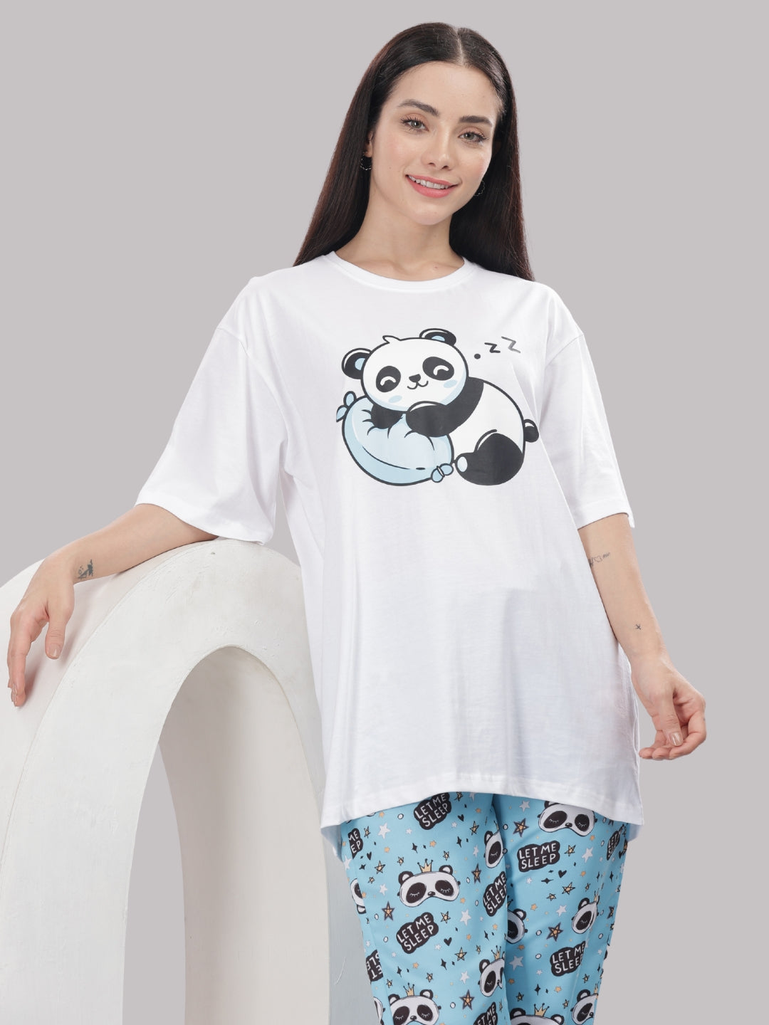 Let me Sleep T-shirt Pj Set - Oversized Tshirt with Pj Combo