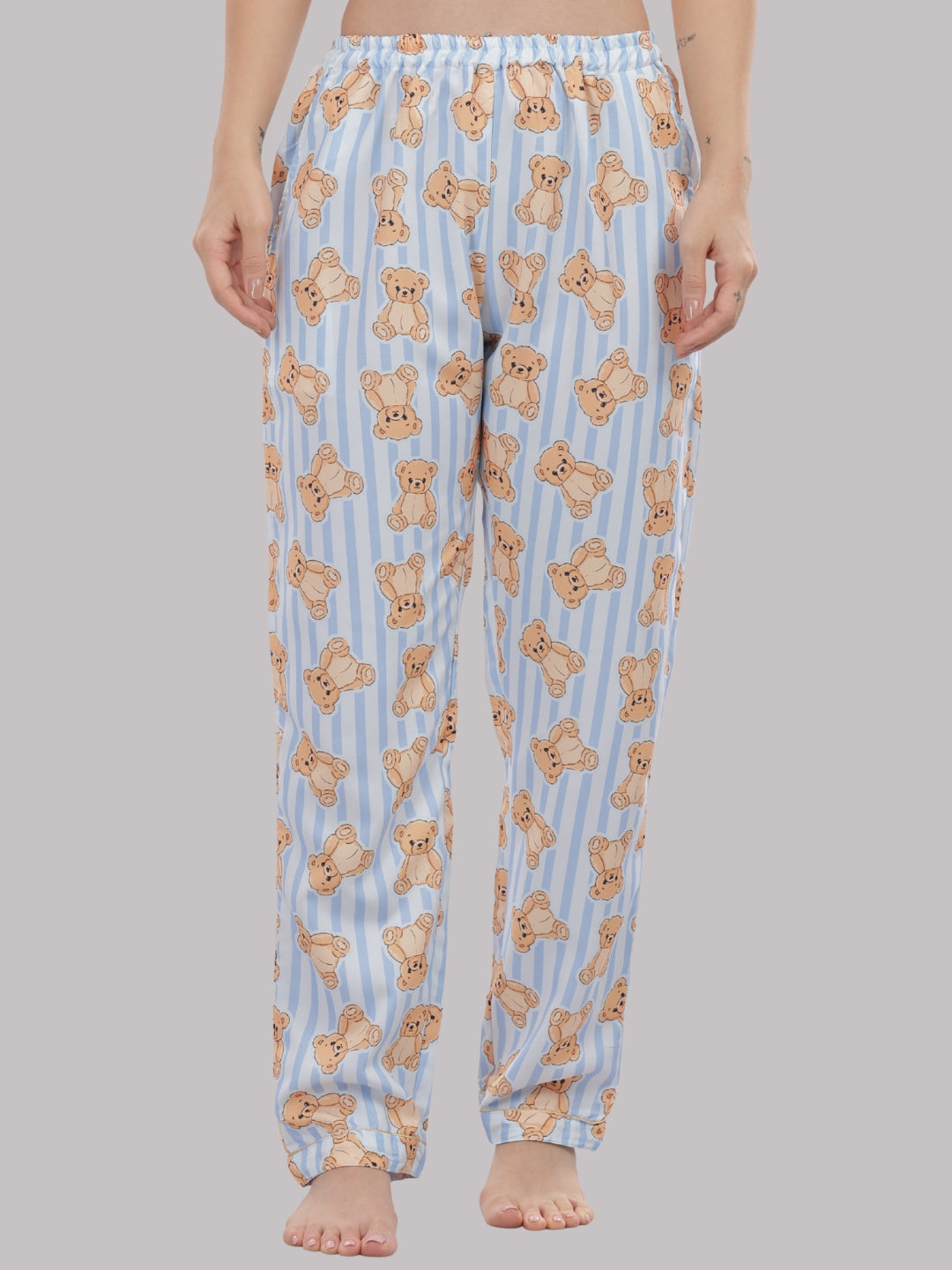 Hugs & Stripes Button Down Pj Set - Cotton Rayon Pj Set with Notched Collar