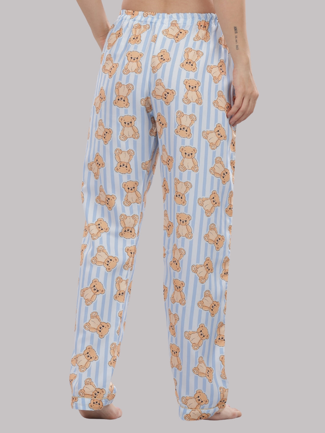 Hugs & Stripes Button Down Pj Set - Cotton Rayon Pj Set with Notched Collar