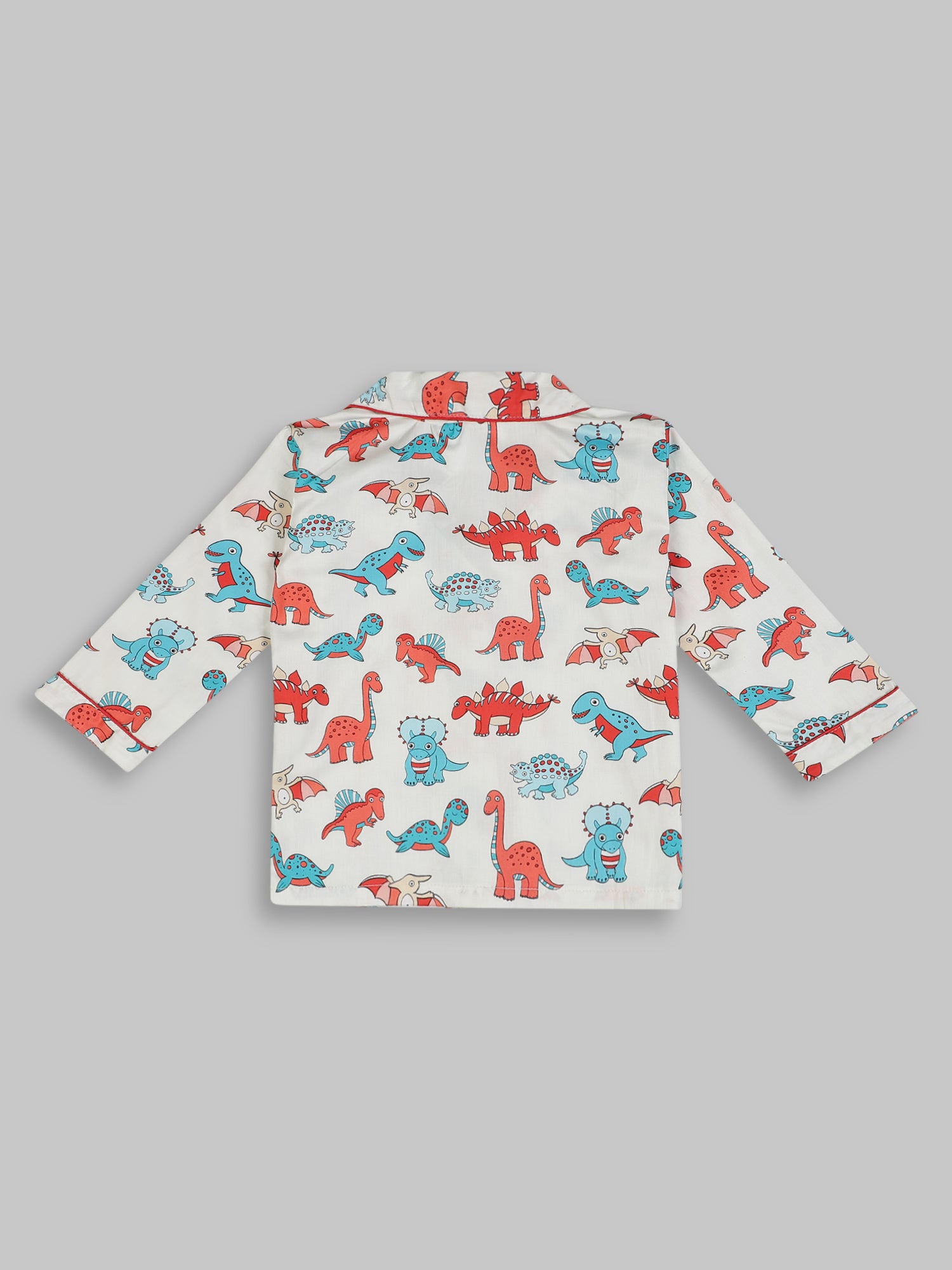 Dinomite kids Button Down Pj Set - Pure Cotton Pj Set with Notched Collar