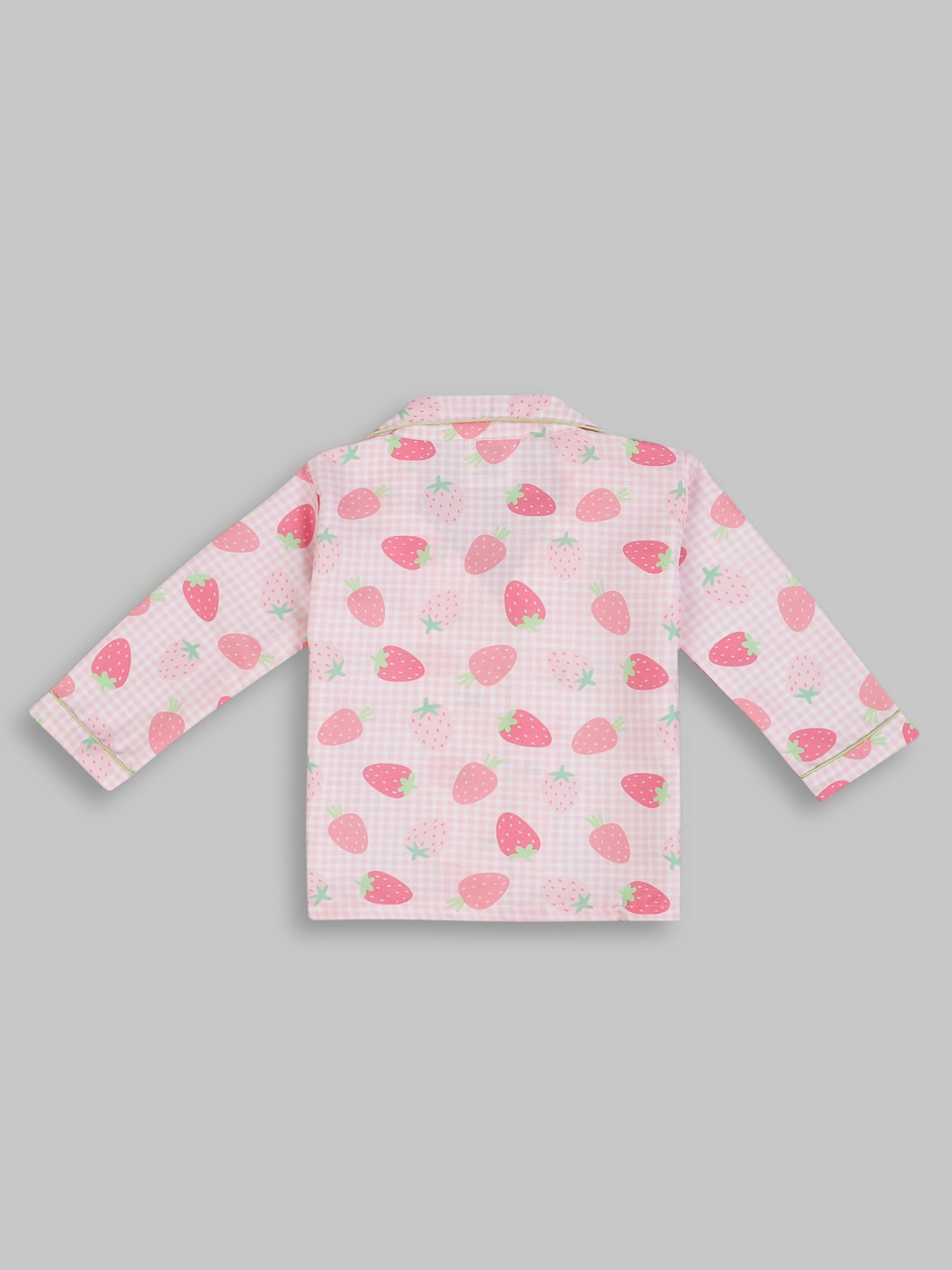 Strawberry Sweetheart Kids Pj Set - Cotton Rayon Pj Set with Notched Collar