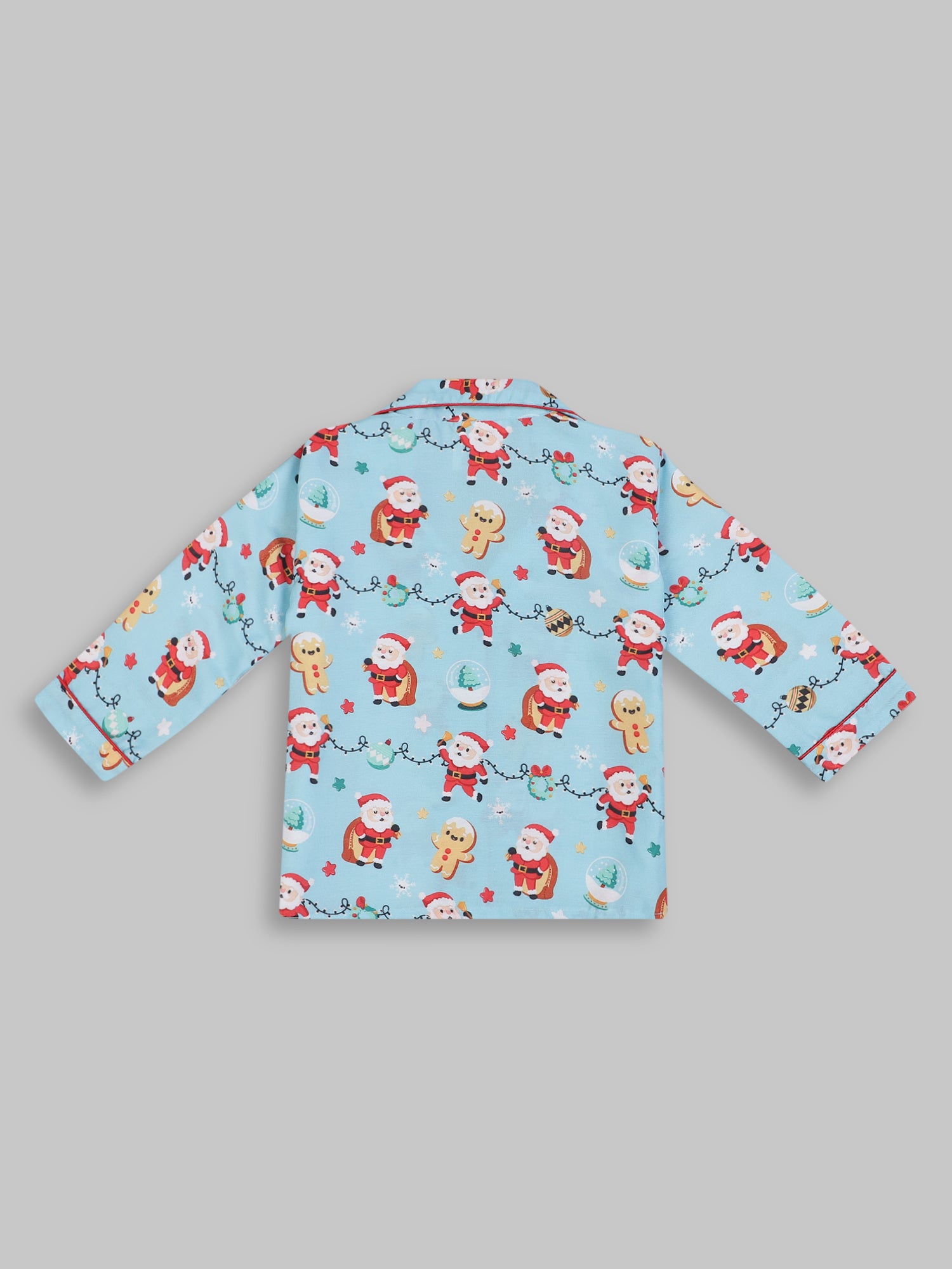 Secret Santa Kids Pj Set - Cotton Rayon Pj Set with Notched Collar