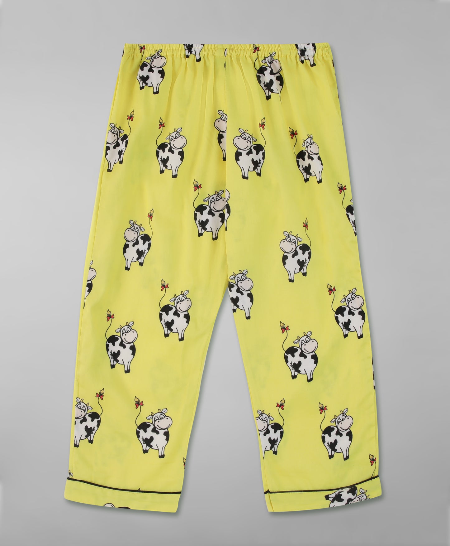Cute Cows Kids Button Down Pj Set - Pure Cotton Pj Set with Notched Collar