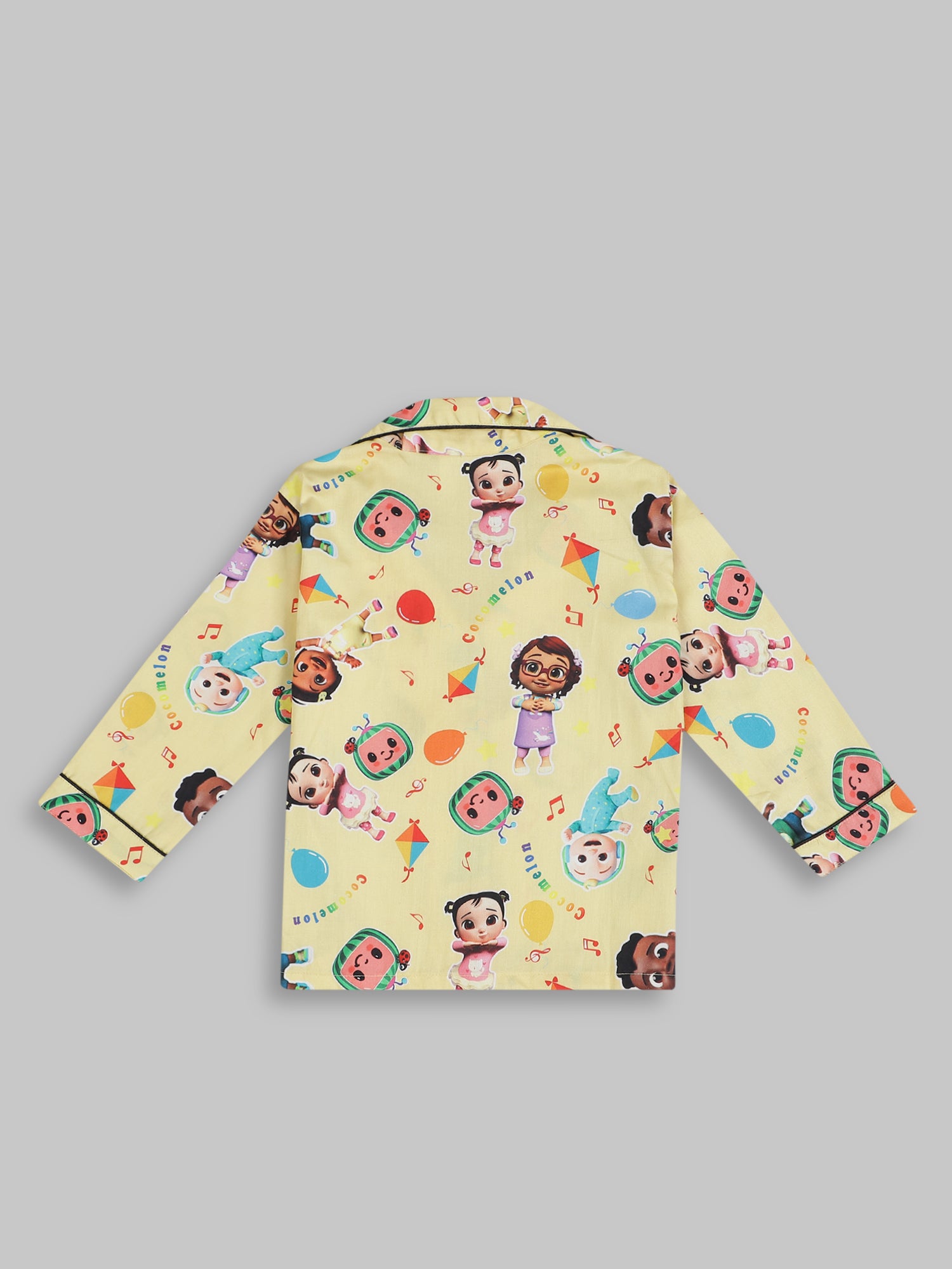 Cocomelon kids Button Down Pj Set - Pure Cotton Pj Set with Notched Collar