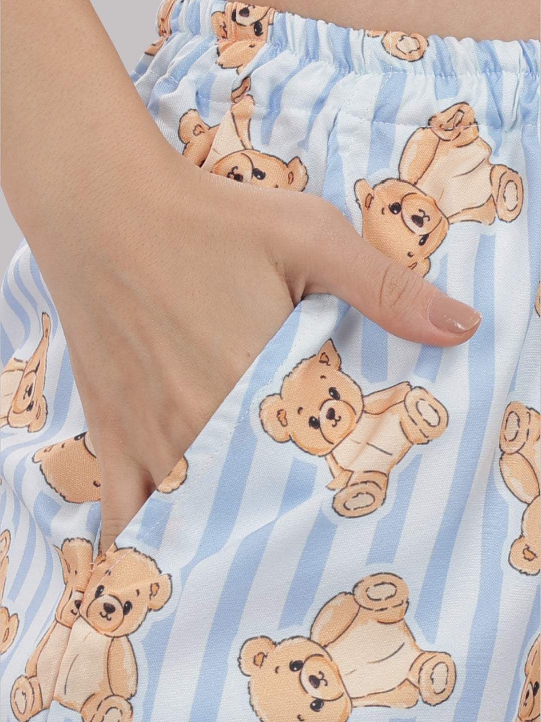 Hugs & Stripes Button Down Pj Set - Cotton Rayon Pj Set with Notched Collar