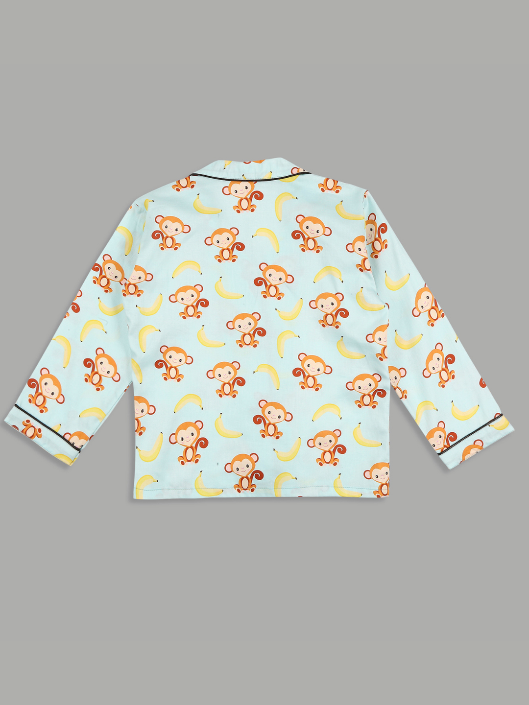 Funky Monkey Kids Button Down Pj Set - Pure Cotton Pj Set with Notched Collar
