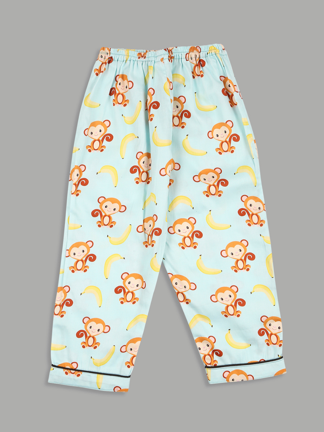 Funky Monkey Kids Button Down Pj Set - Pure Cotton Pj Set with Notched Collar