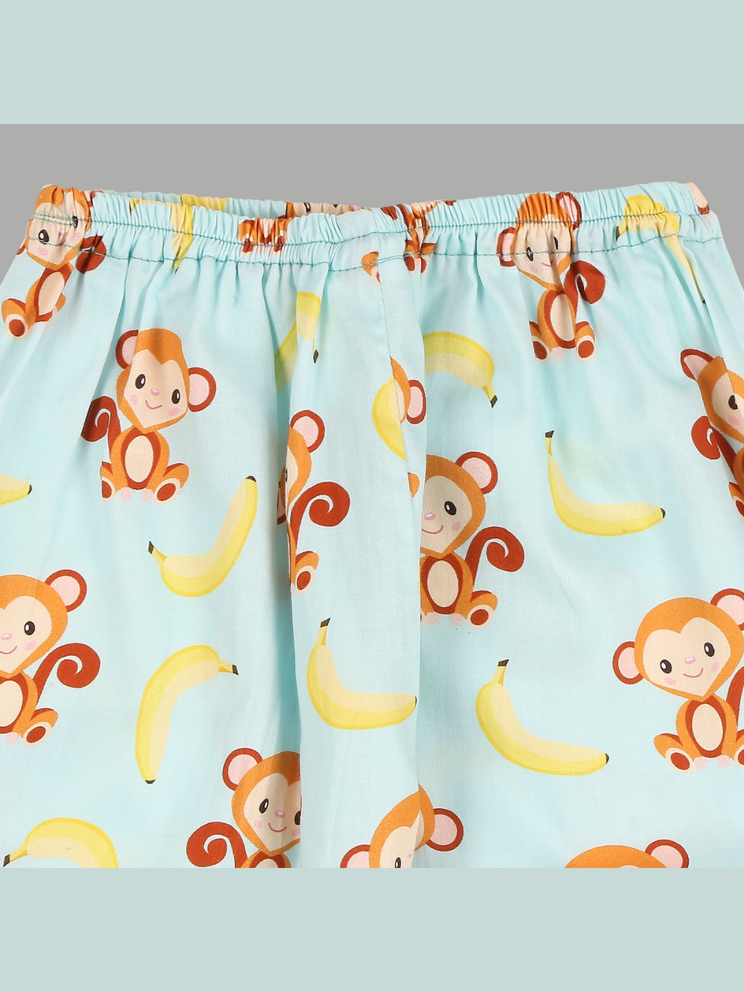 Funky Monkey Kids Button Down Pj Set - Pure Cotton Pj Set with Notched Collar