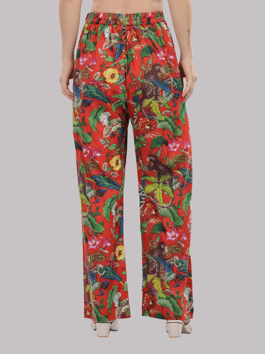 Red Tropicana Co-ord Set- 3 Piece Co-ord Set in Pure Cotton