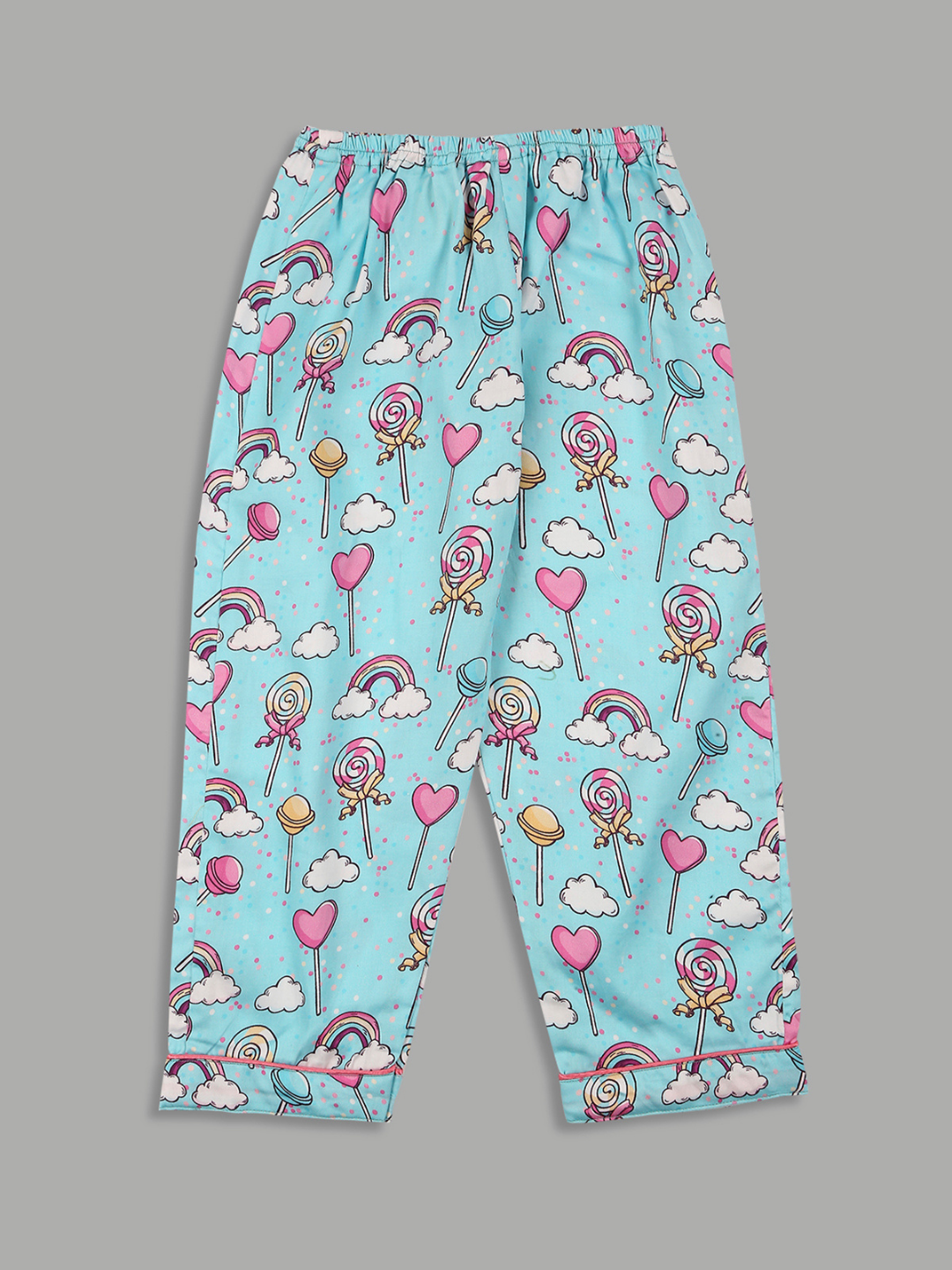 Candyland Kids Button Down Pj Set - Pure Cotton Pj Set with Notched Collar