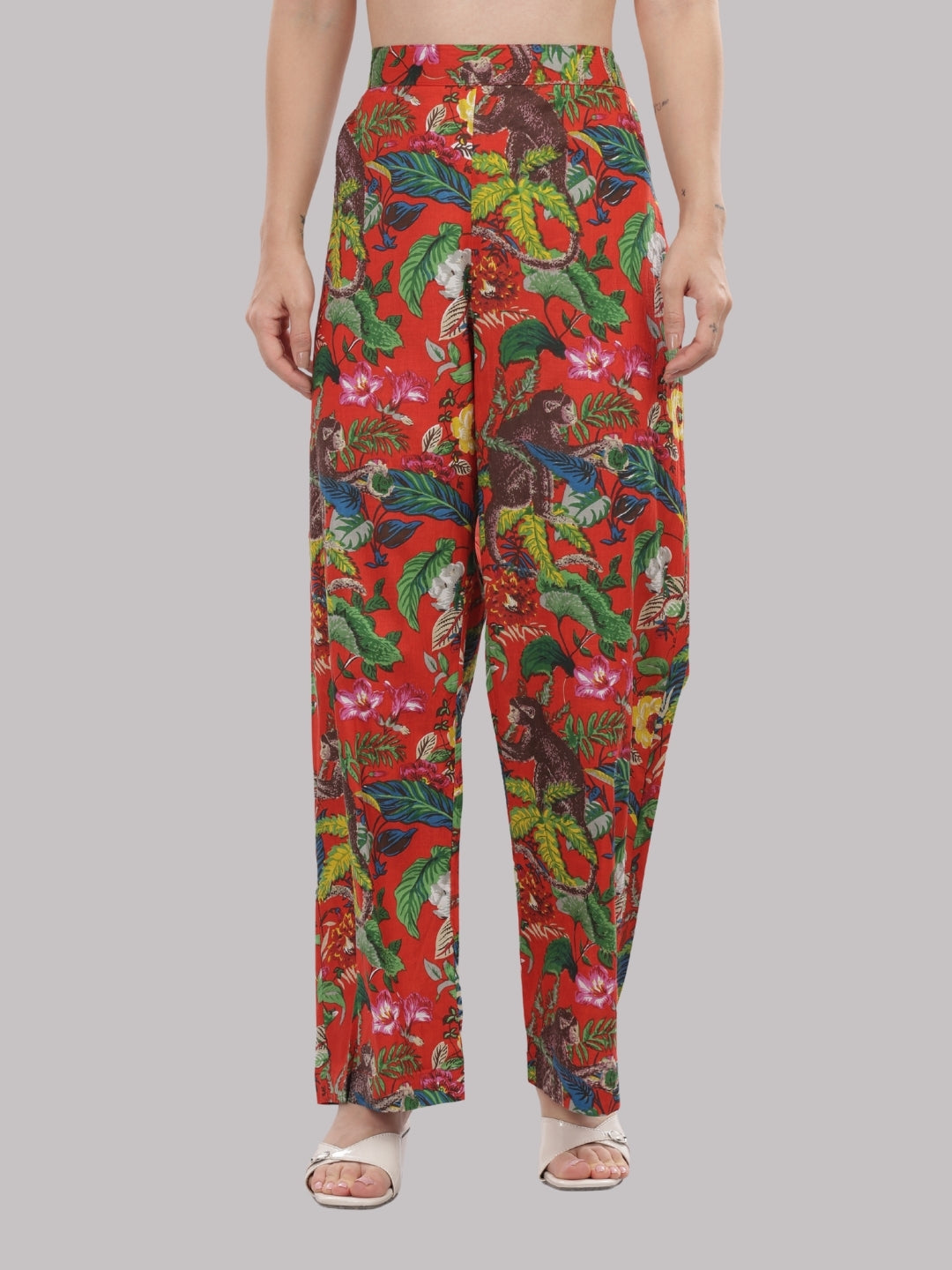 Red Tropicana Co-ord Set- 3 Piece Co-ord Set in Pure Cotton