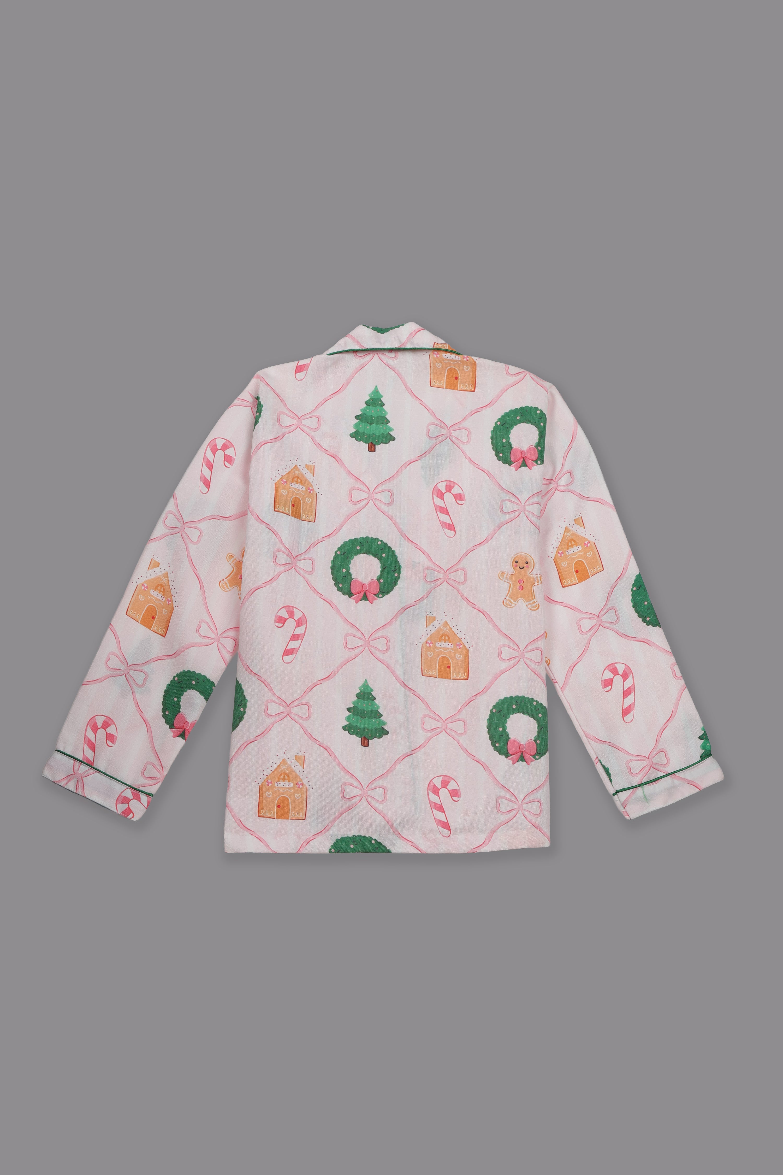 Jolly Ribbons Kids Pj Set - Cotton Rayon Pj Set with Notched Collar