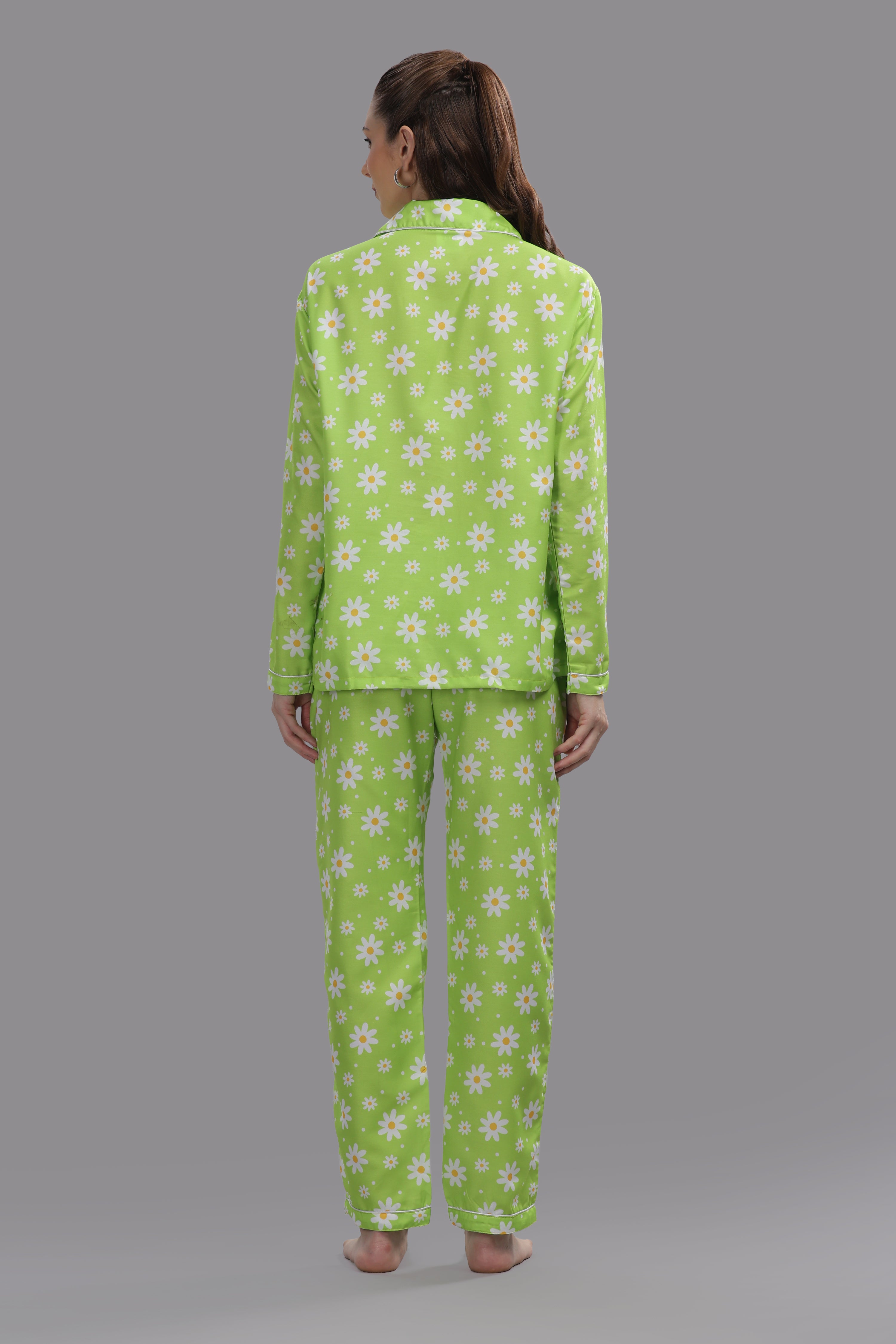 Daisy Dream Button Down Pj Set - Cotton Rayon Pj Set with Notched Collar
