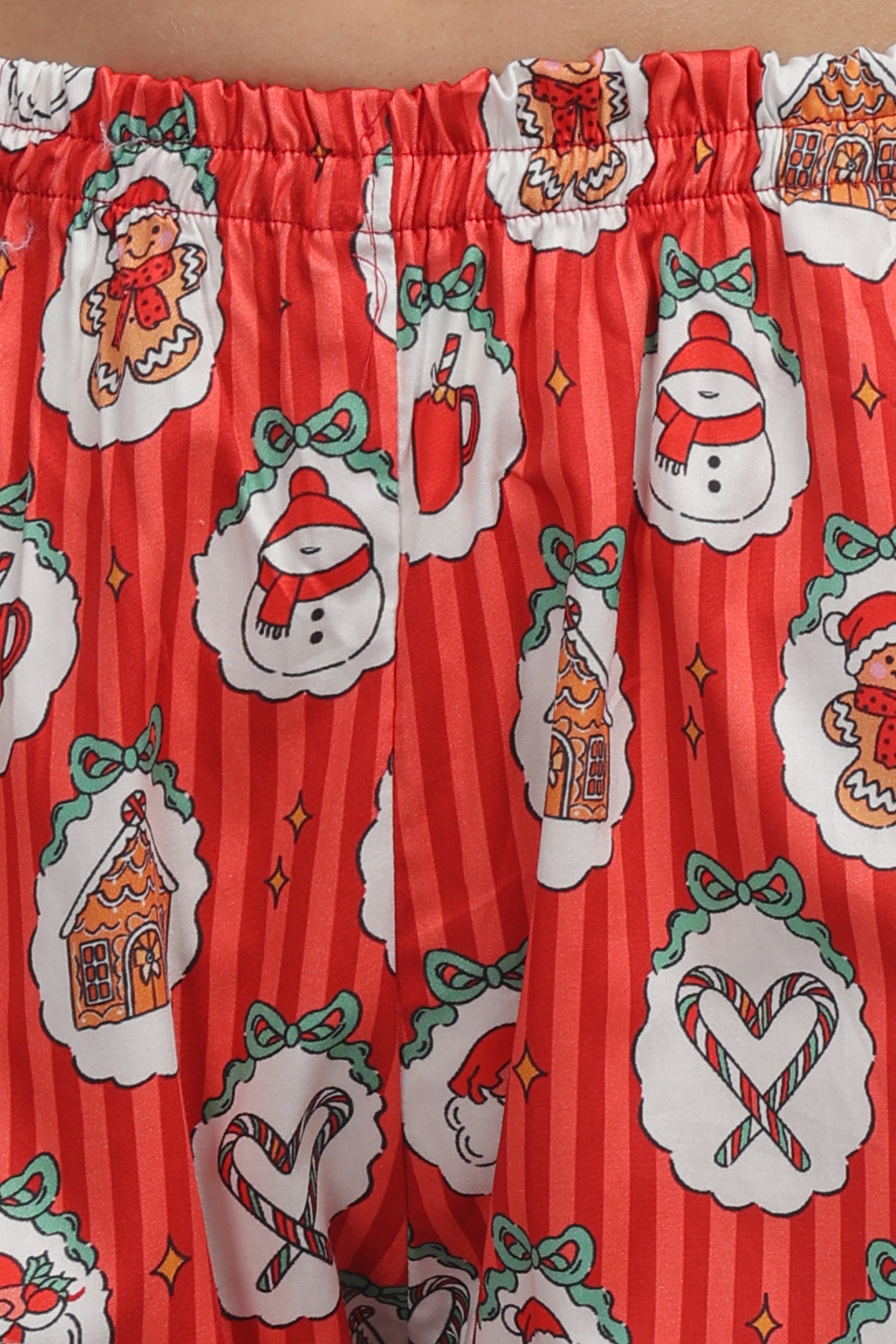 Christmas Carnival Button Down Pj Set - Pure Cotton Pj Set with Notched Collar