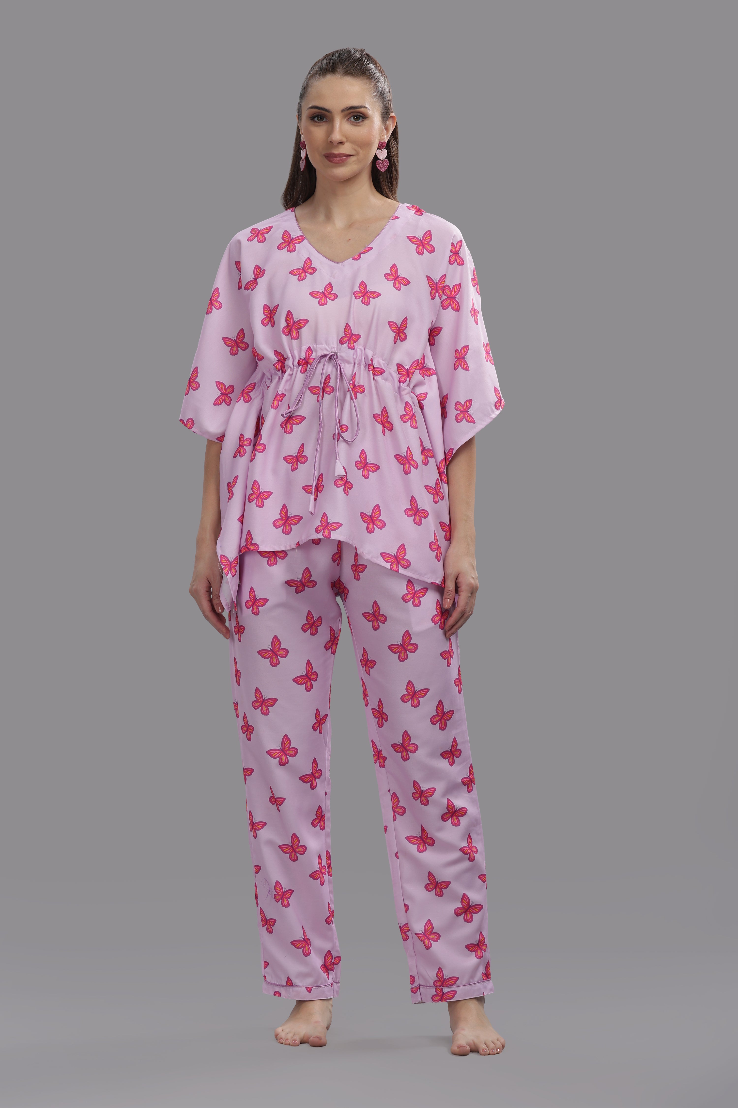 Butterfly Kaftan Pj Set - Cotton Rayon Pj Set in Kaftan Style