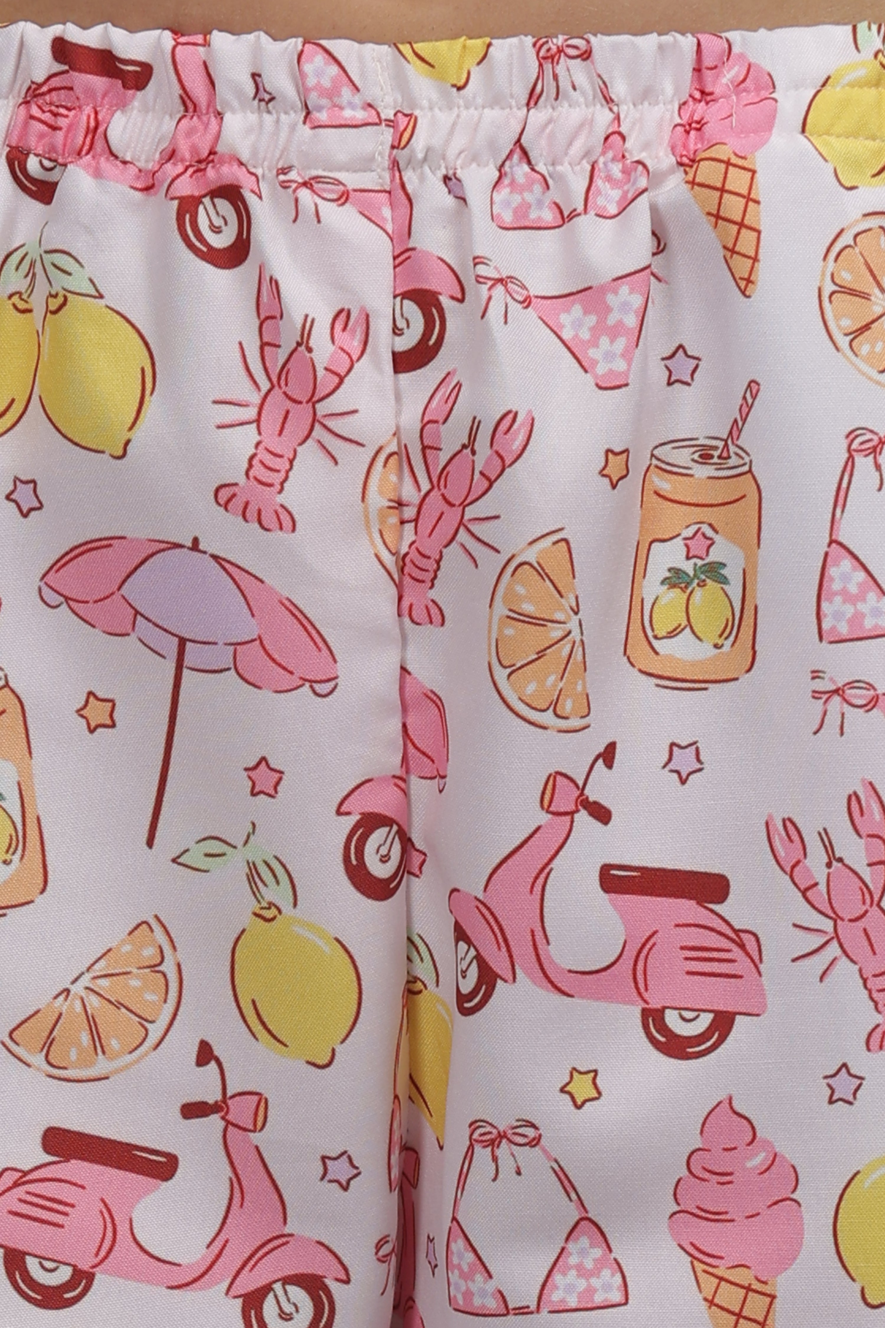 Tropical Joy Button Down Pj Set - Cotton Rayon Pj Set with Notched Collar