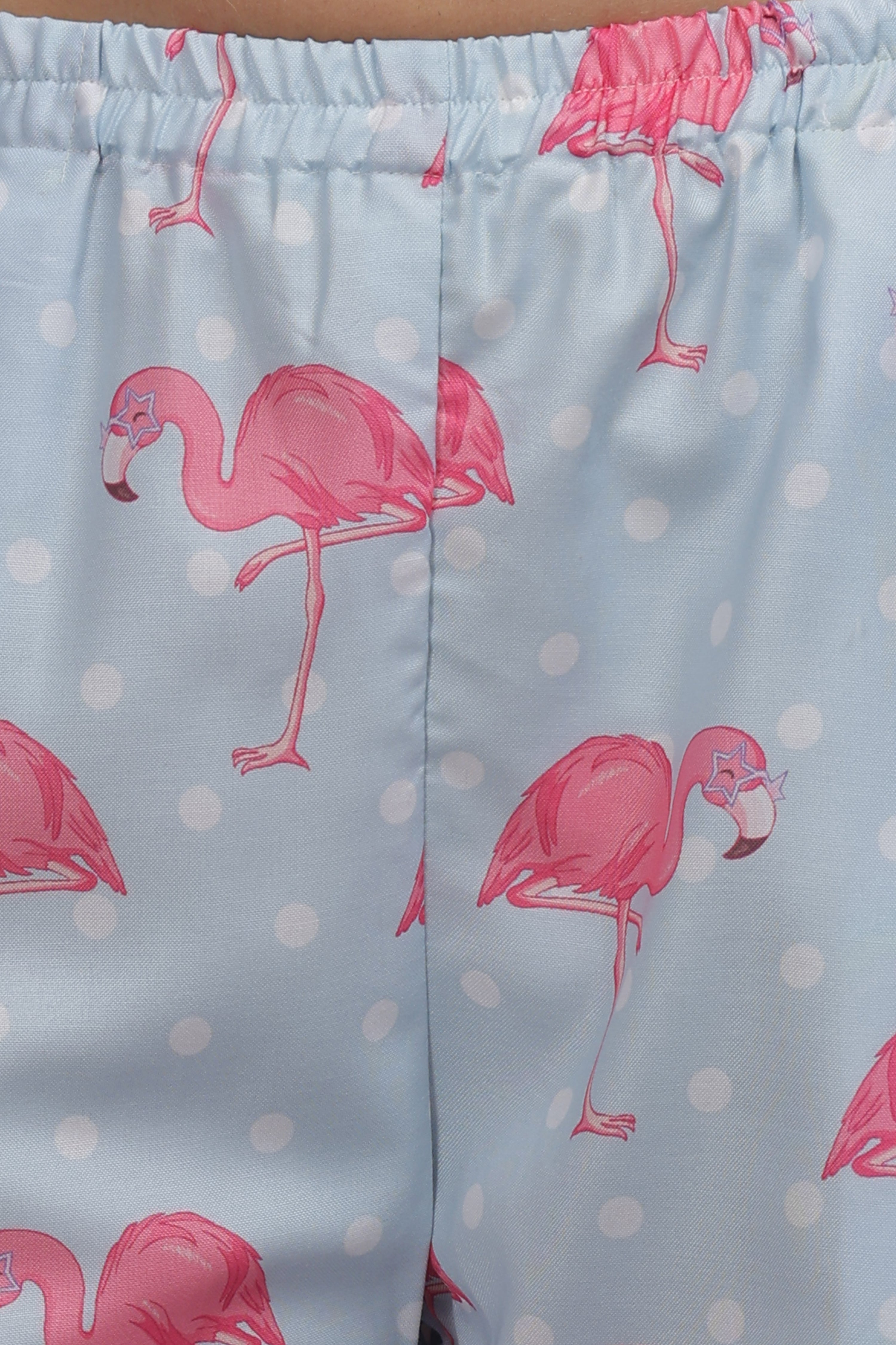 Flamingo and Dots Kaftan Pj Set - Cotton Rayon Pj Set in Kaftan Style