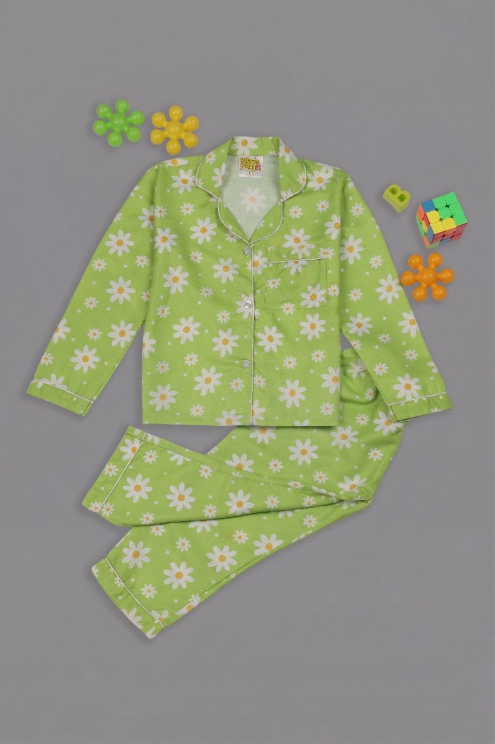 Daisy Dream Kids Pj Set - Cotton Rayon Pj Set with Notched Collar