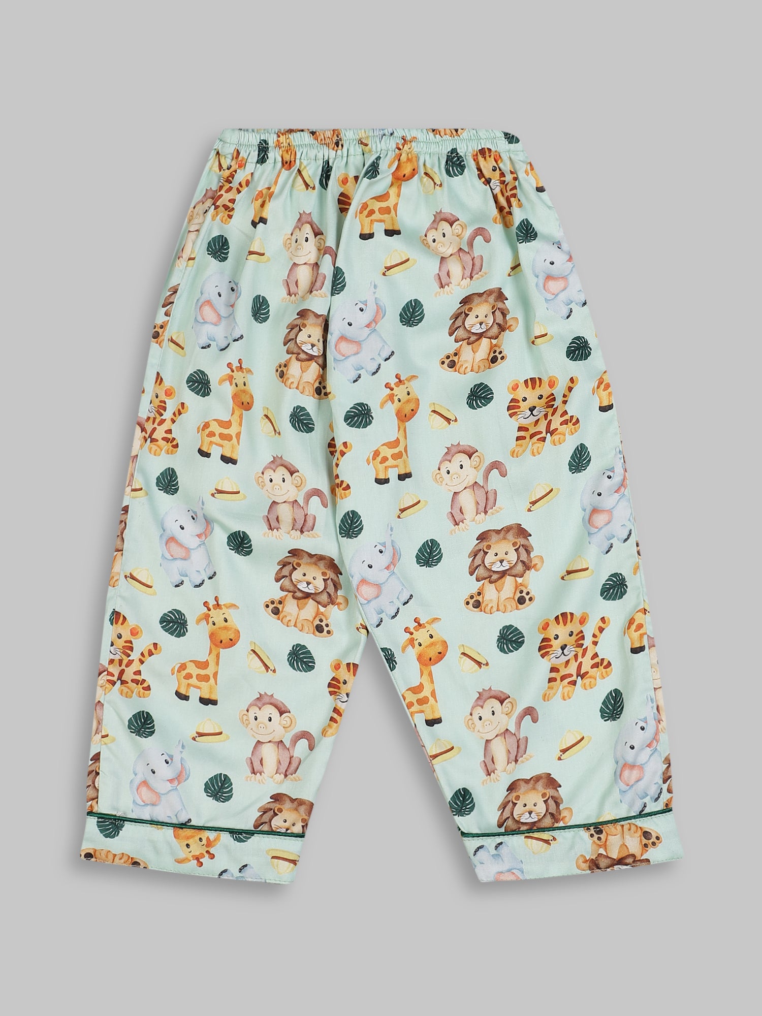 Into the Jungle Kids Button Down Pj Set - Pure Cotton Pj Set with Notched Collar