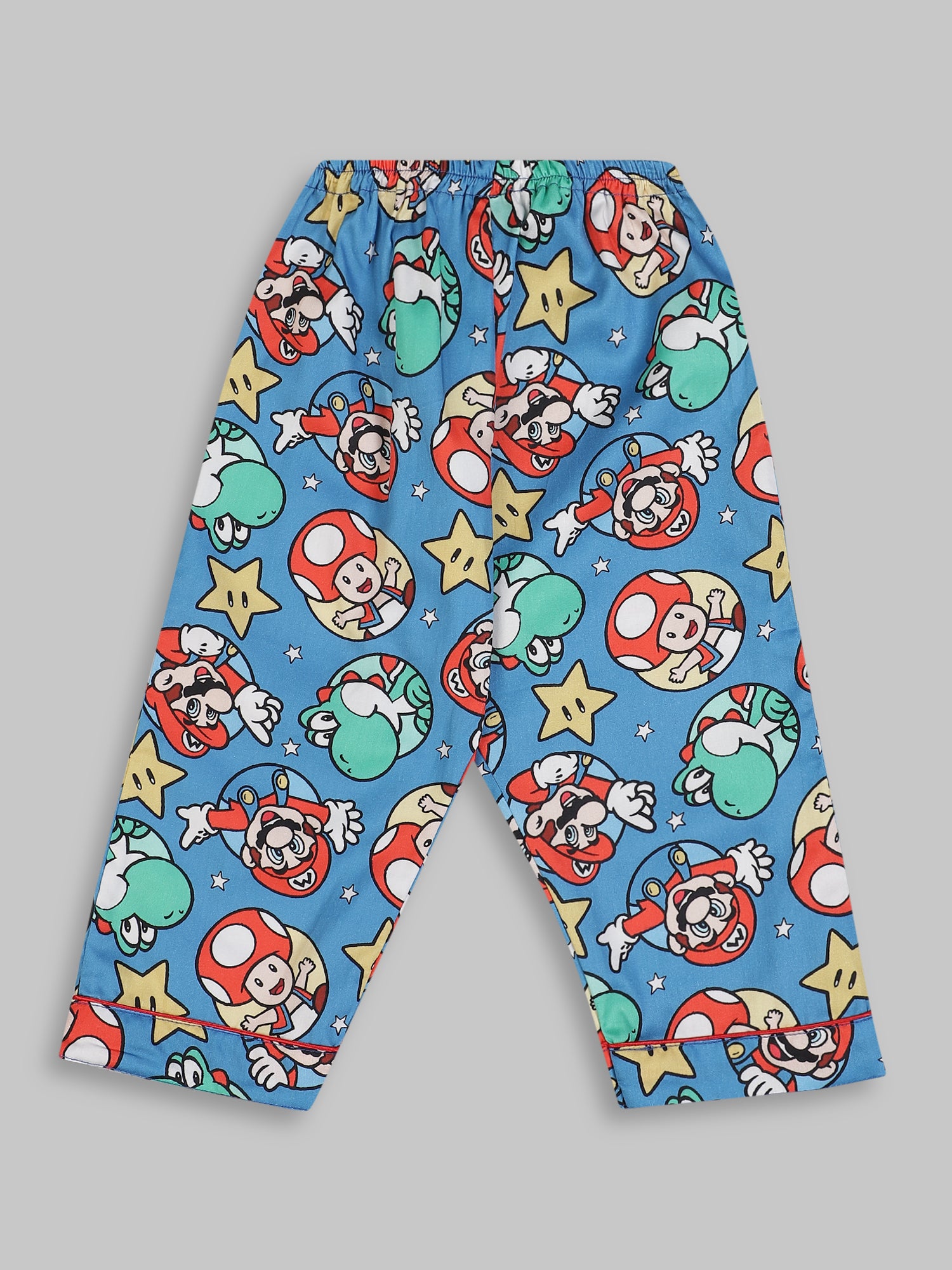 Super Mario Kids Button Down Pj Set - Pure Cotton Pj Set with Notched Collar