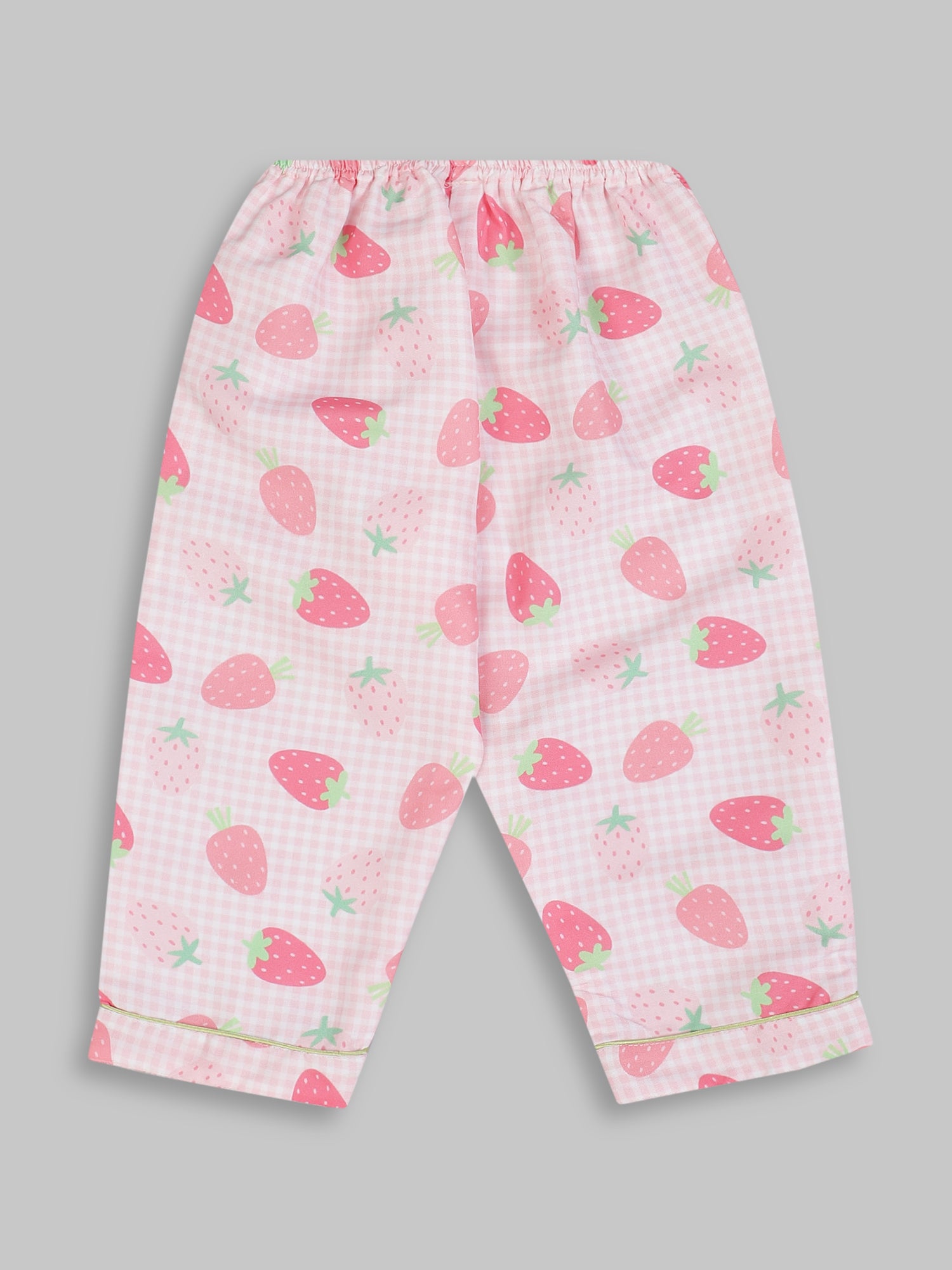Strawberry Sweetheart Kids Pj Set - Cotton Rayon Pj Set with Notched Collar